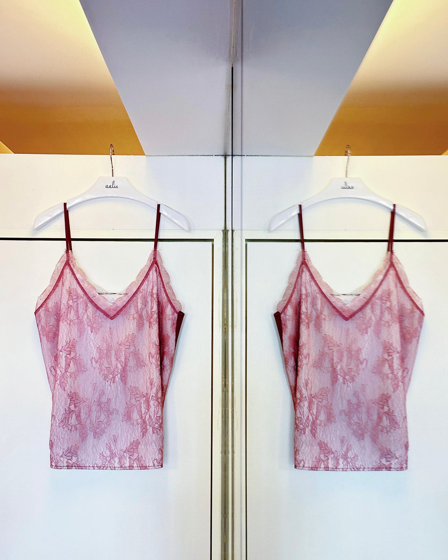 aalis NEAS SS26 double layer lace camisole (Rose Pink)