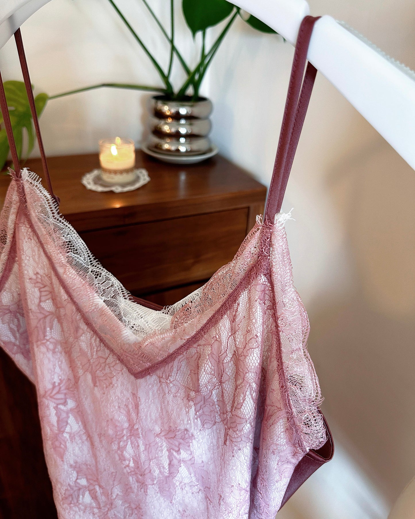 aalis NEAS SS26 double layer lace camisole (Rose Pink)