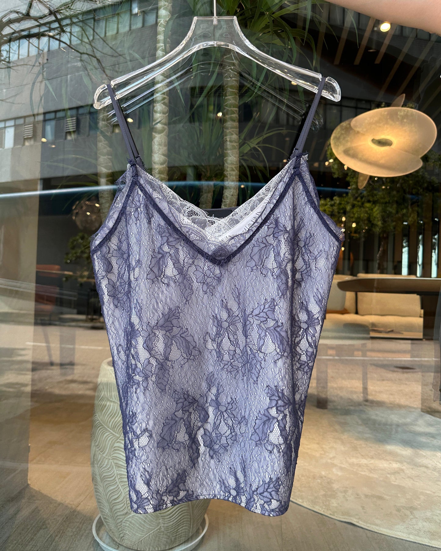 aalis NEAS SS26 double layer lace camisole (Purple Blue)