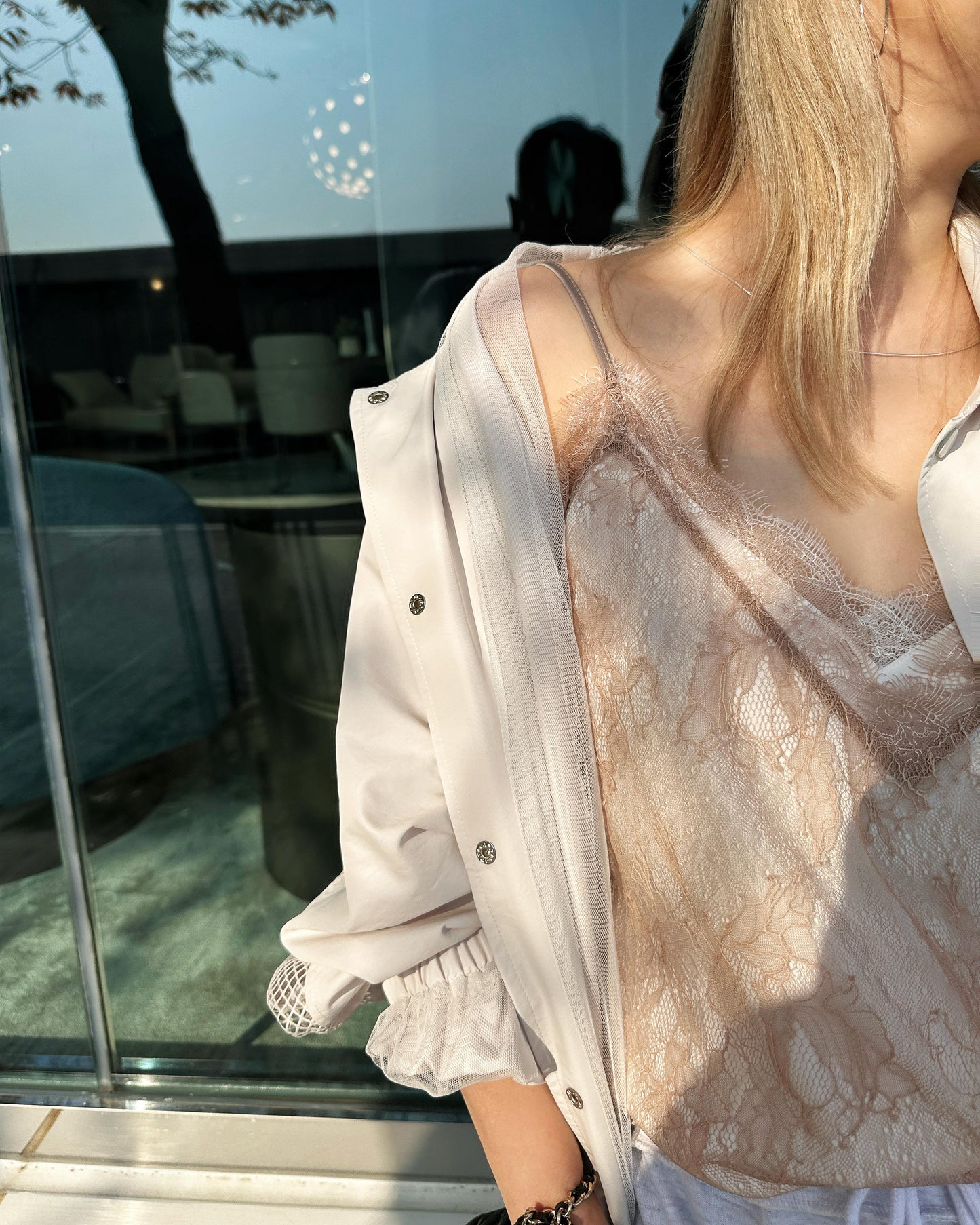 aalis NEAS SS26 double layer lace camisole (Pink Mix)