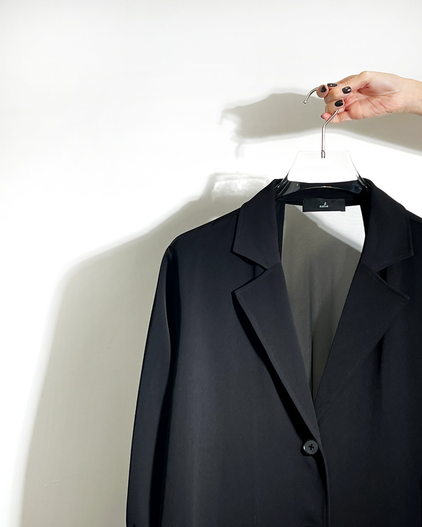 aalis ESENA mesh open back trench coat (Black)