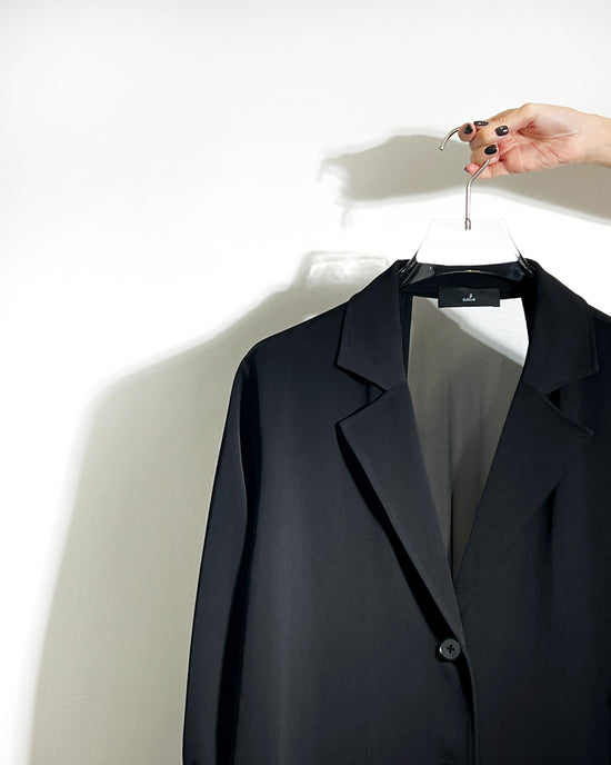 aalis ESENA mesh open back trench coat (Black)