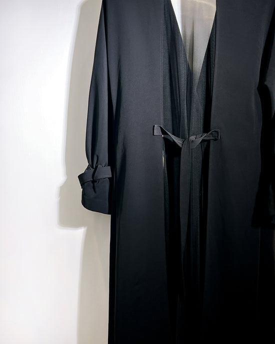 aalis ESENA mesh open back trench coat (Black)