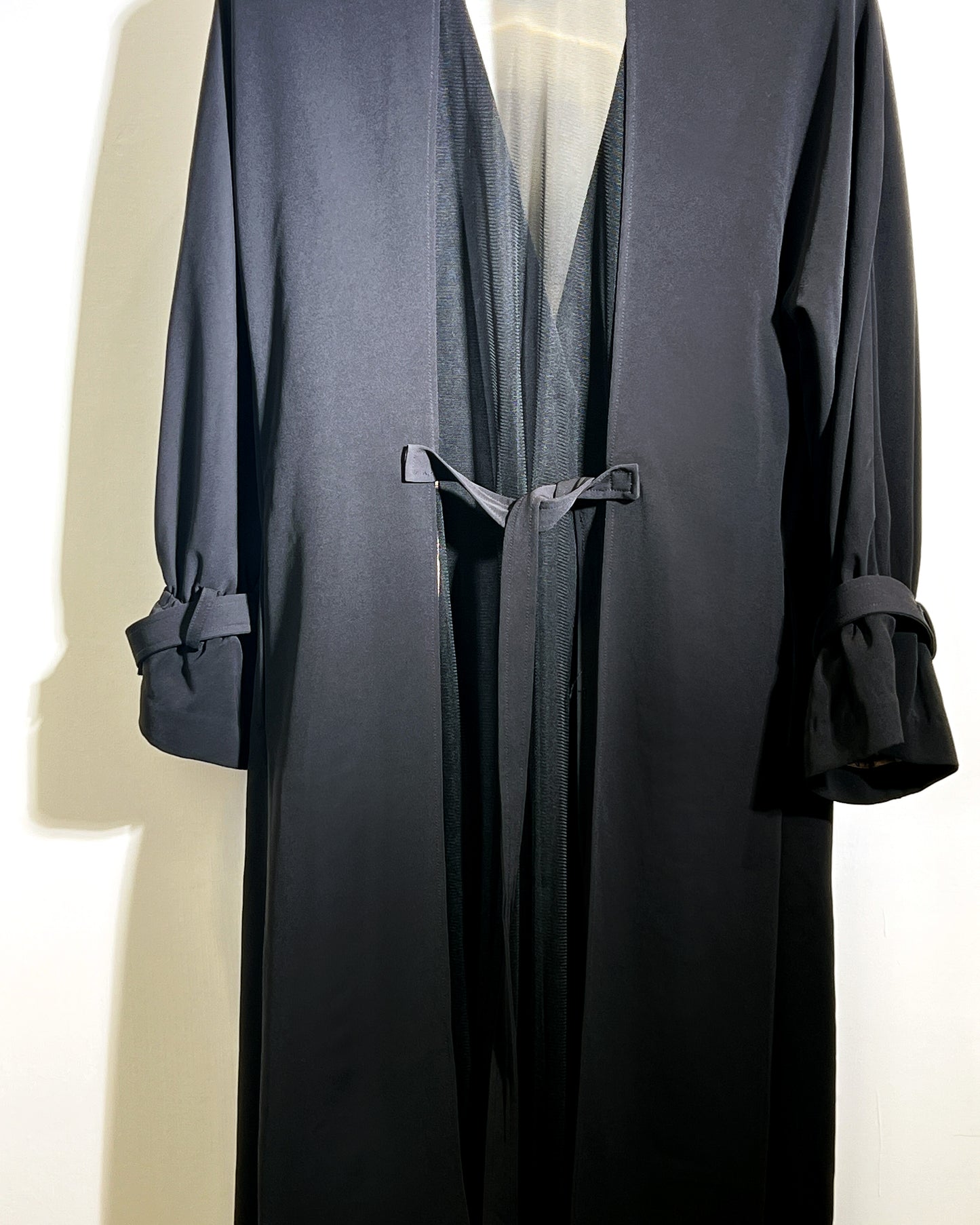 aalis ESENA mesh open back trench coat (Black)