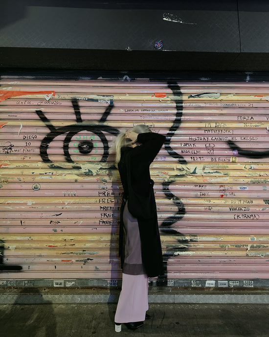 aalis ESENA mesh open back trench coat (Black)