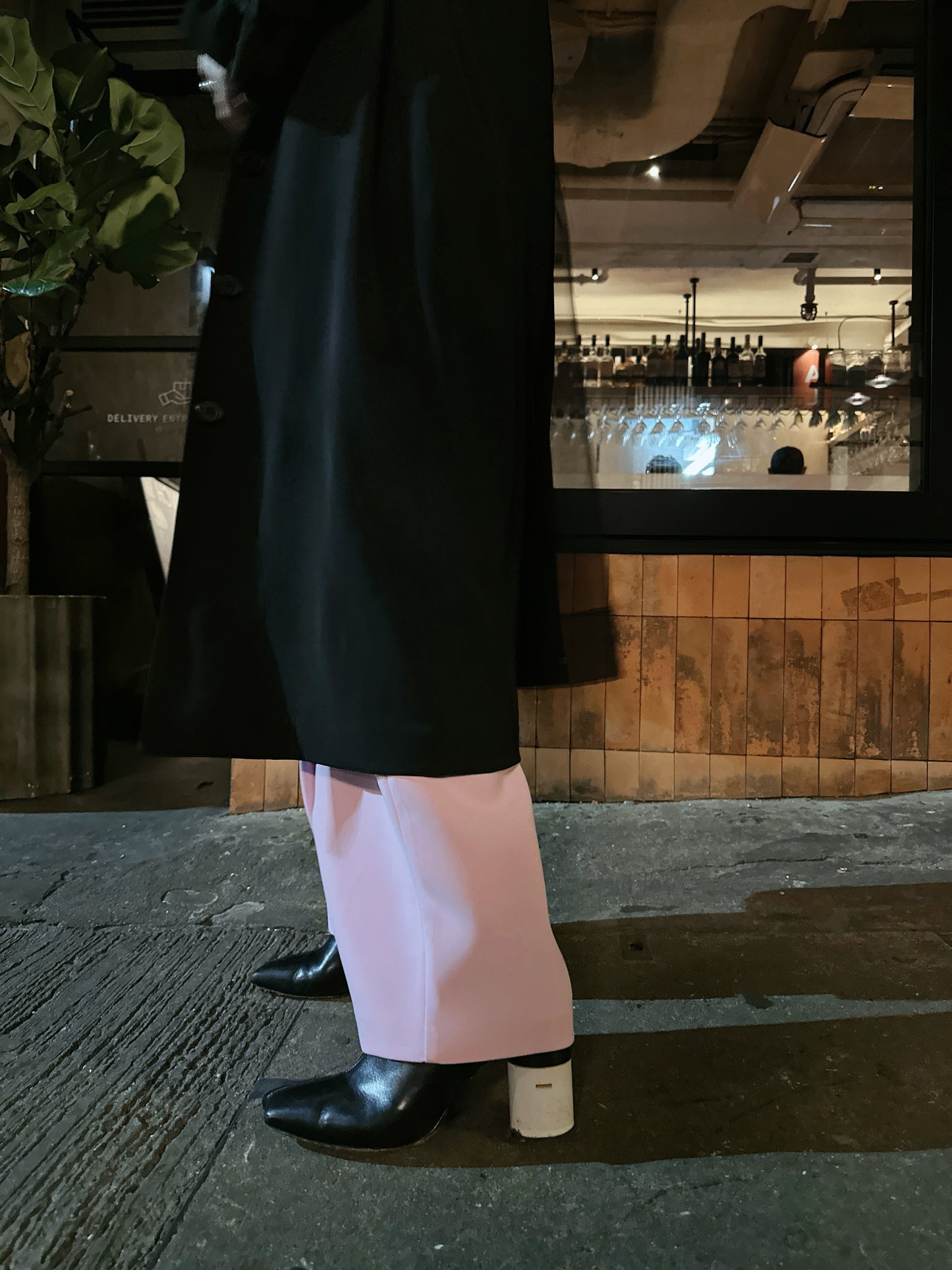 aalis ESENA mesh open back trench coat (Black)