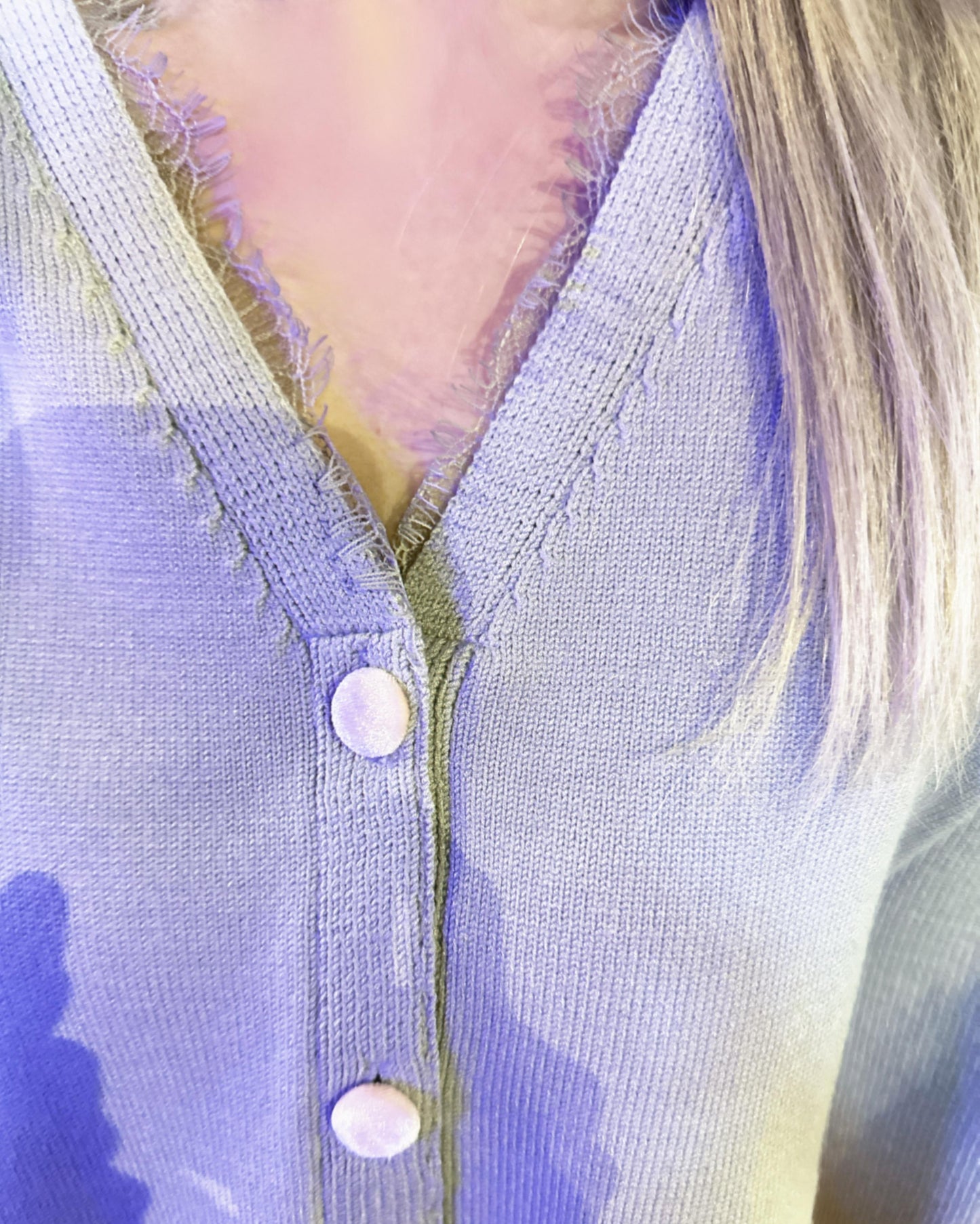 aalis CHARLEE velvet panel V neck cardigan (Heather Grey)