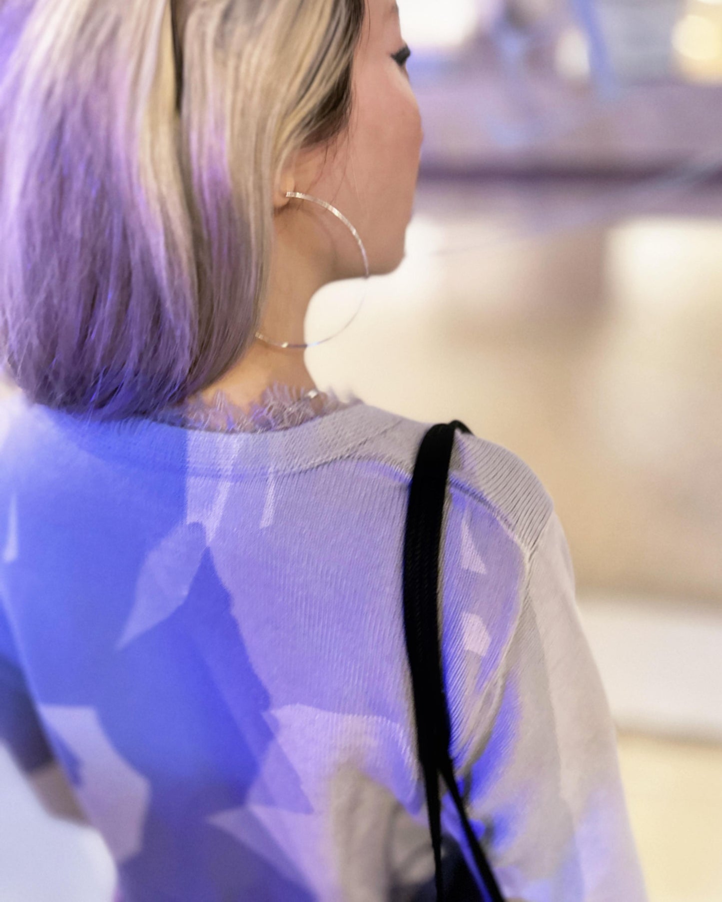 aalis CHARLEE velvet panel V neck cardigan (Heather Grey)