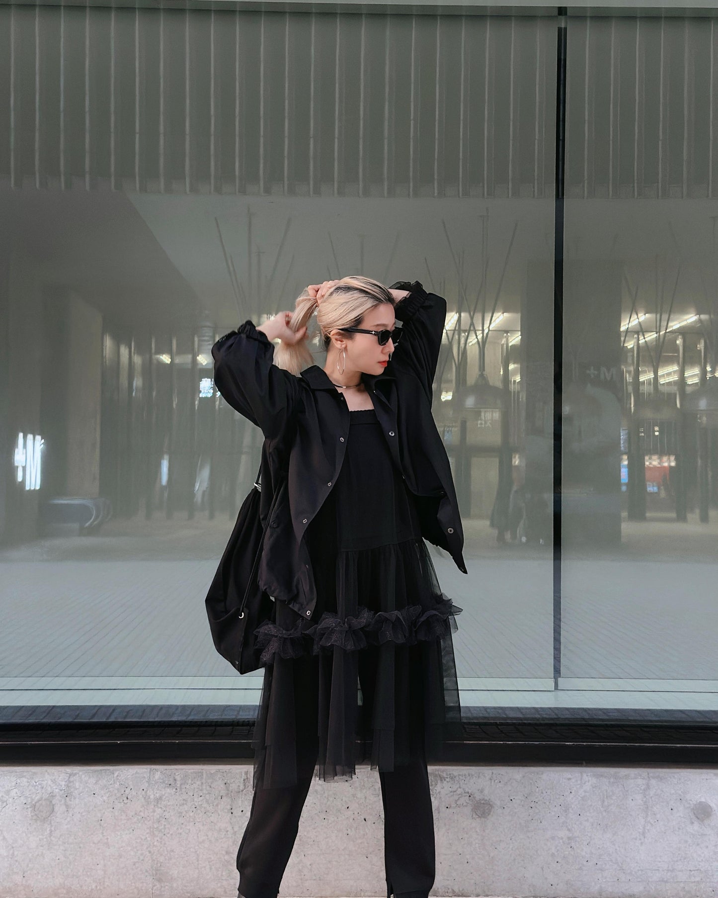 aalis XYLER mesh panel windbreaker (Black)