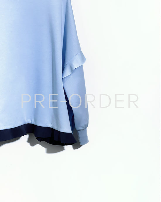 (Pre-order) aalis CANVA ruffle detail sweater (Blue)