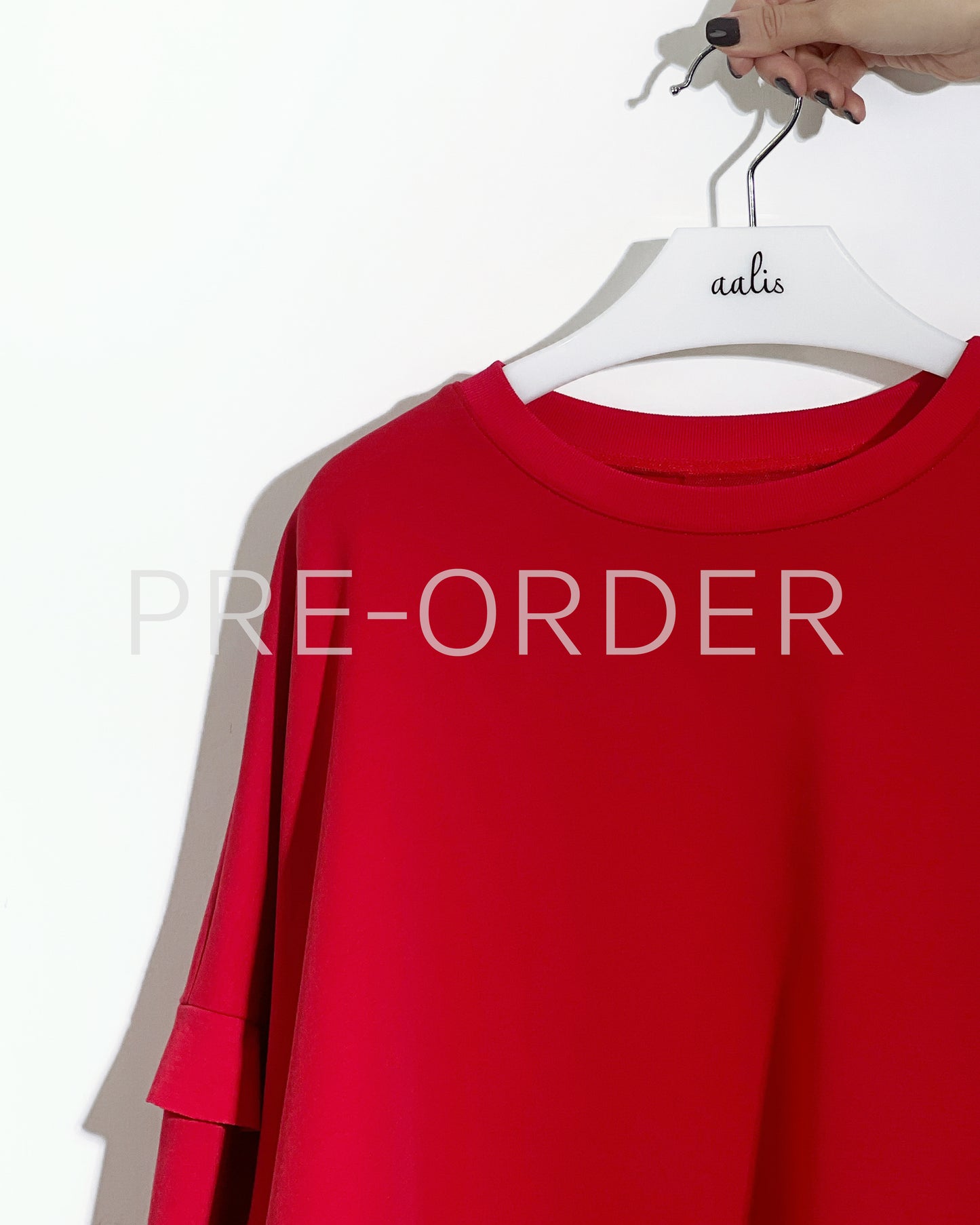 (Pre-order) aalis CANVA ruffle detail sweater (Red)