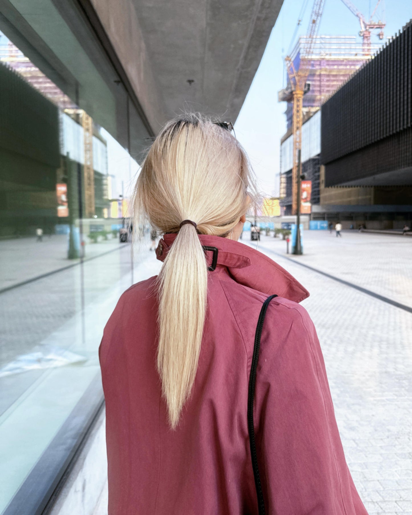 aalis MAIZE raglan sleeves mid length trench coat (Mauve)