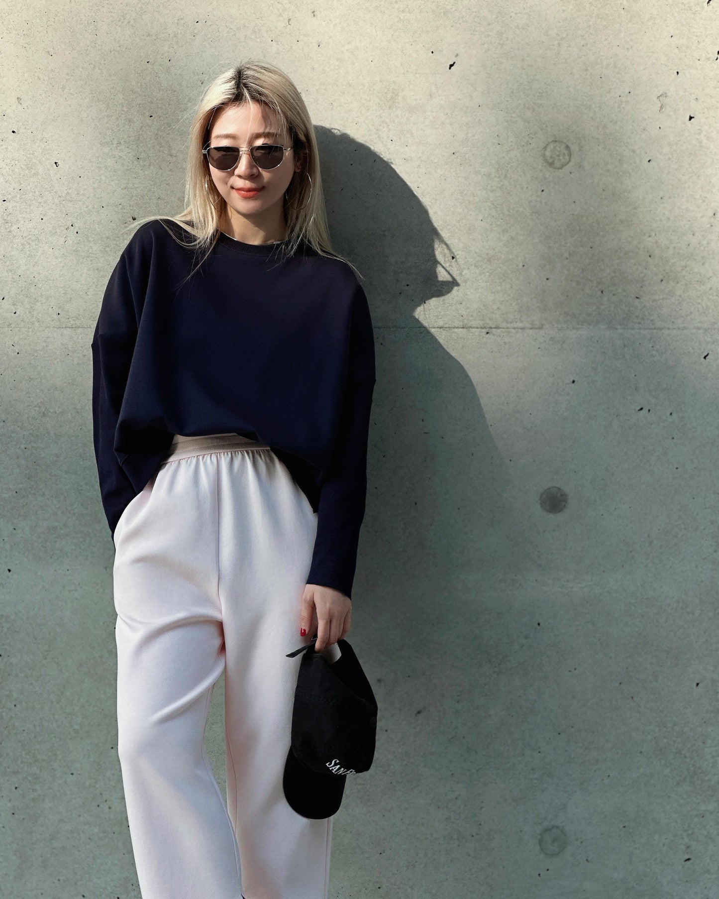 aalis NATA side slits sweat pants (Lt Pink)