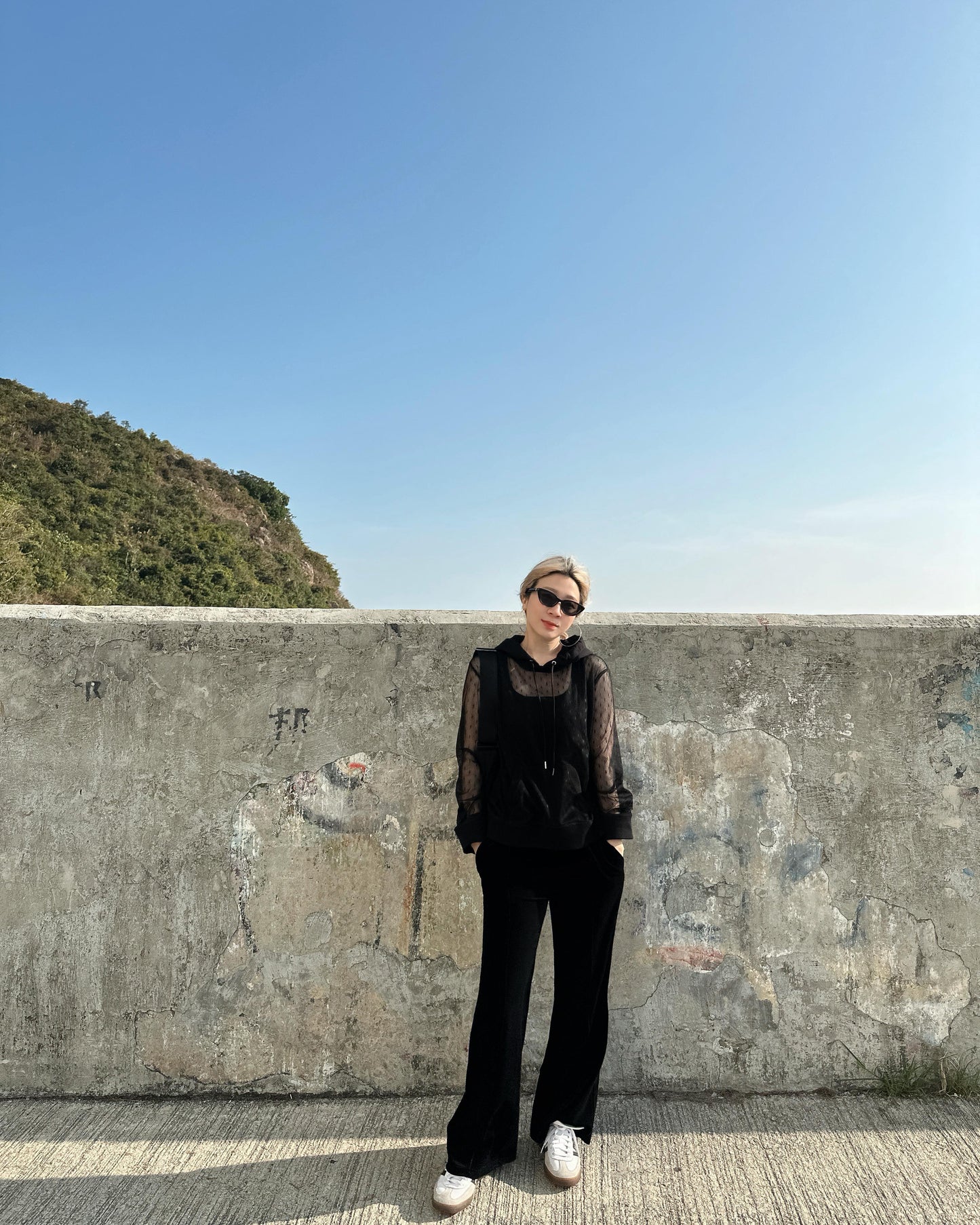 aalis YOSHE mesh hoodie (Black)