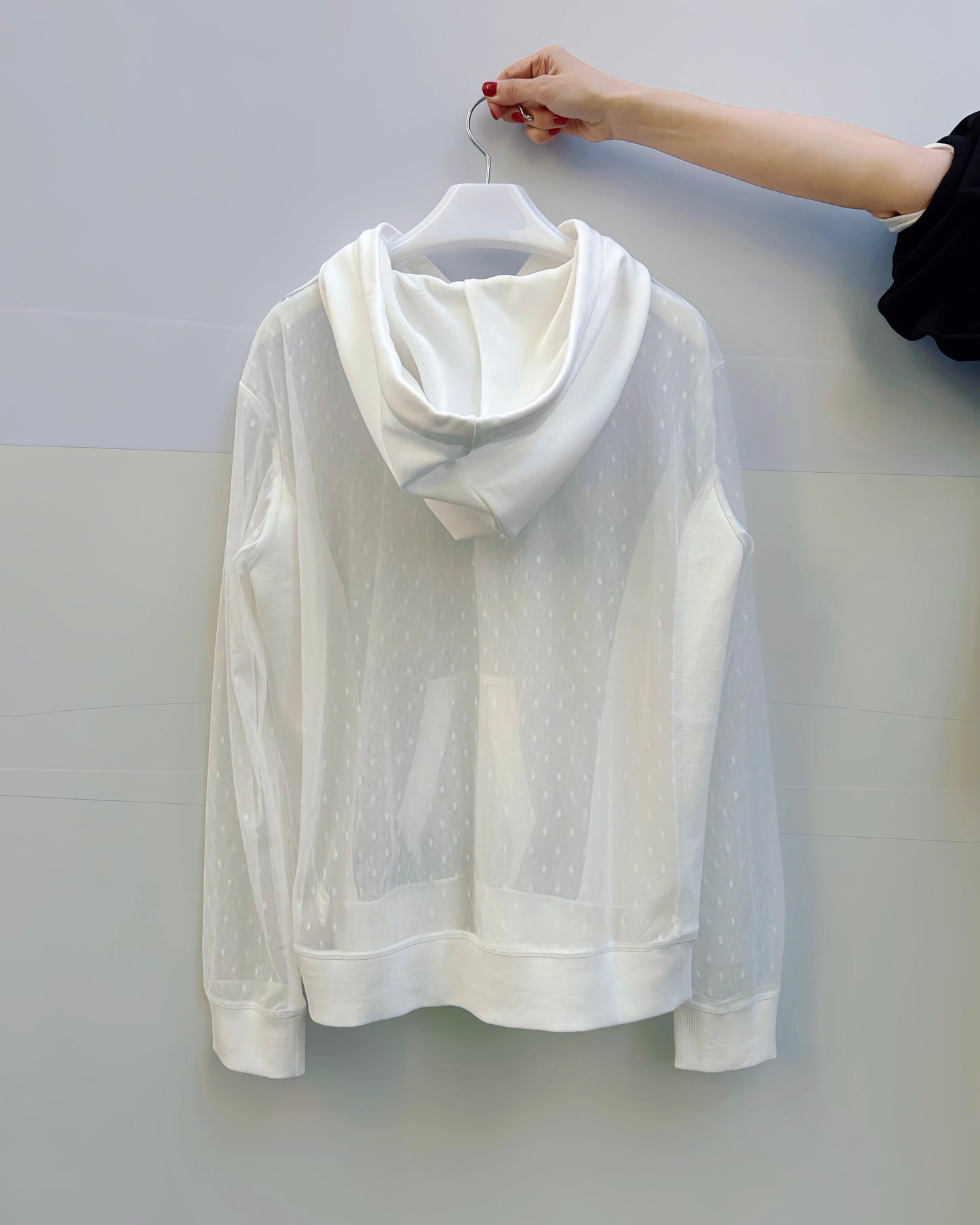 aalis YOSHE mesh hoodie (White)