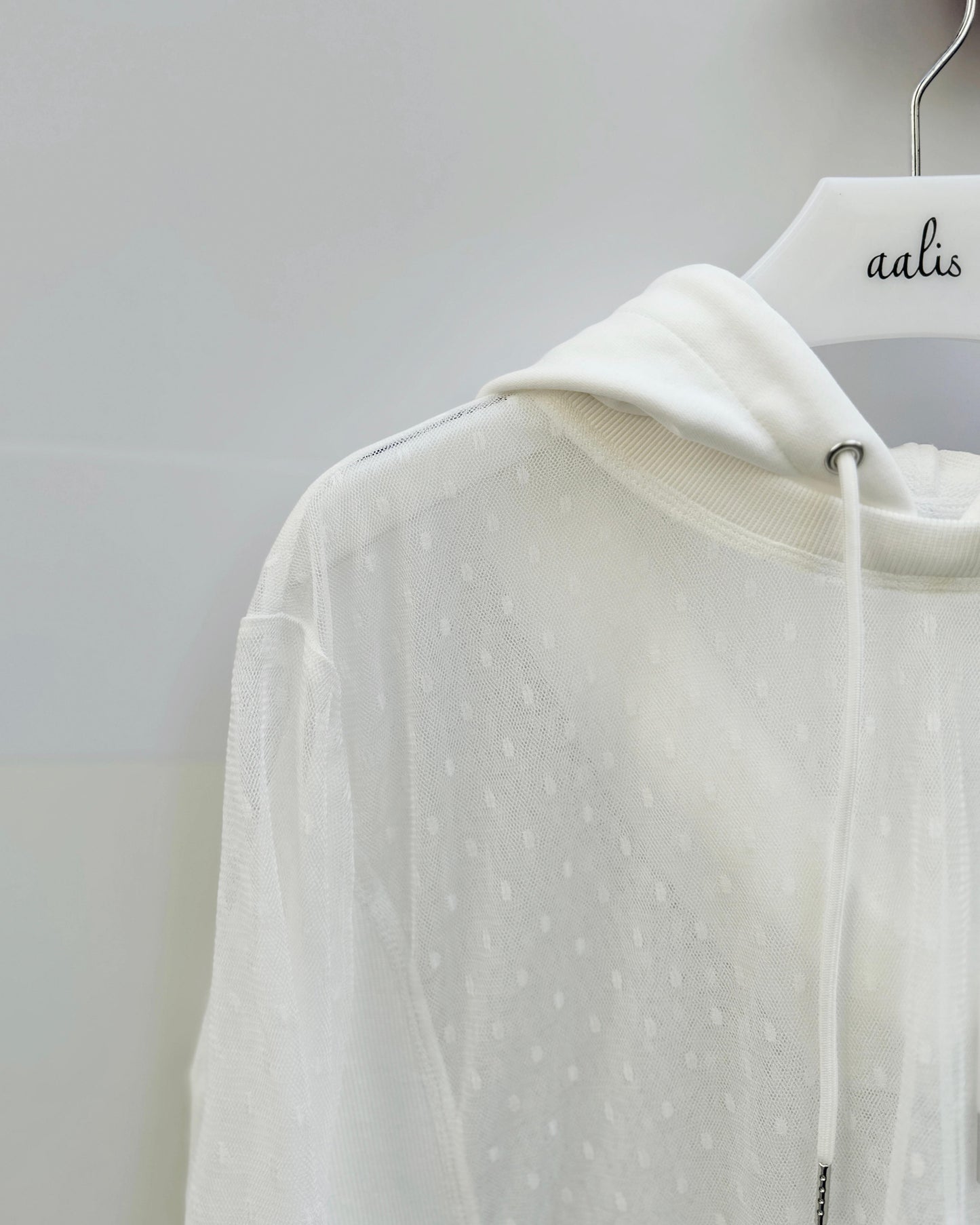 aalis YOSHE mesh hoodie (White)