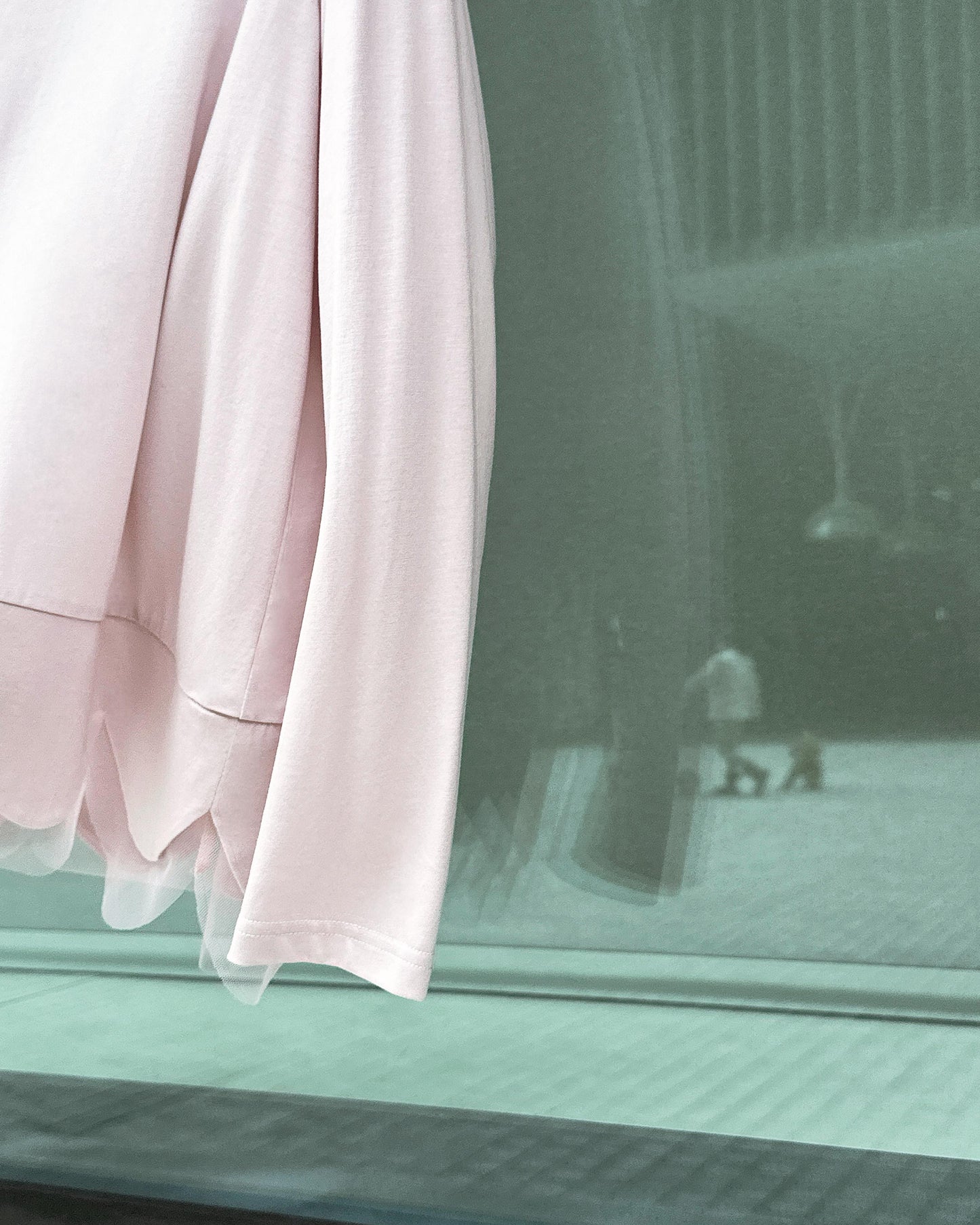 aalis ASA LS SS26 scallop hem mesh detail top (Lt Pink)