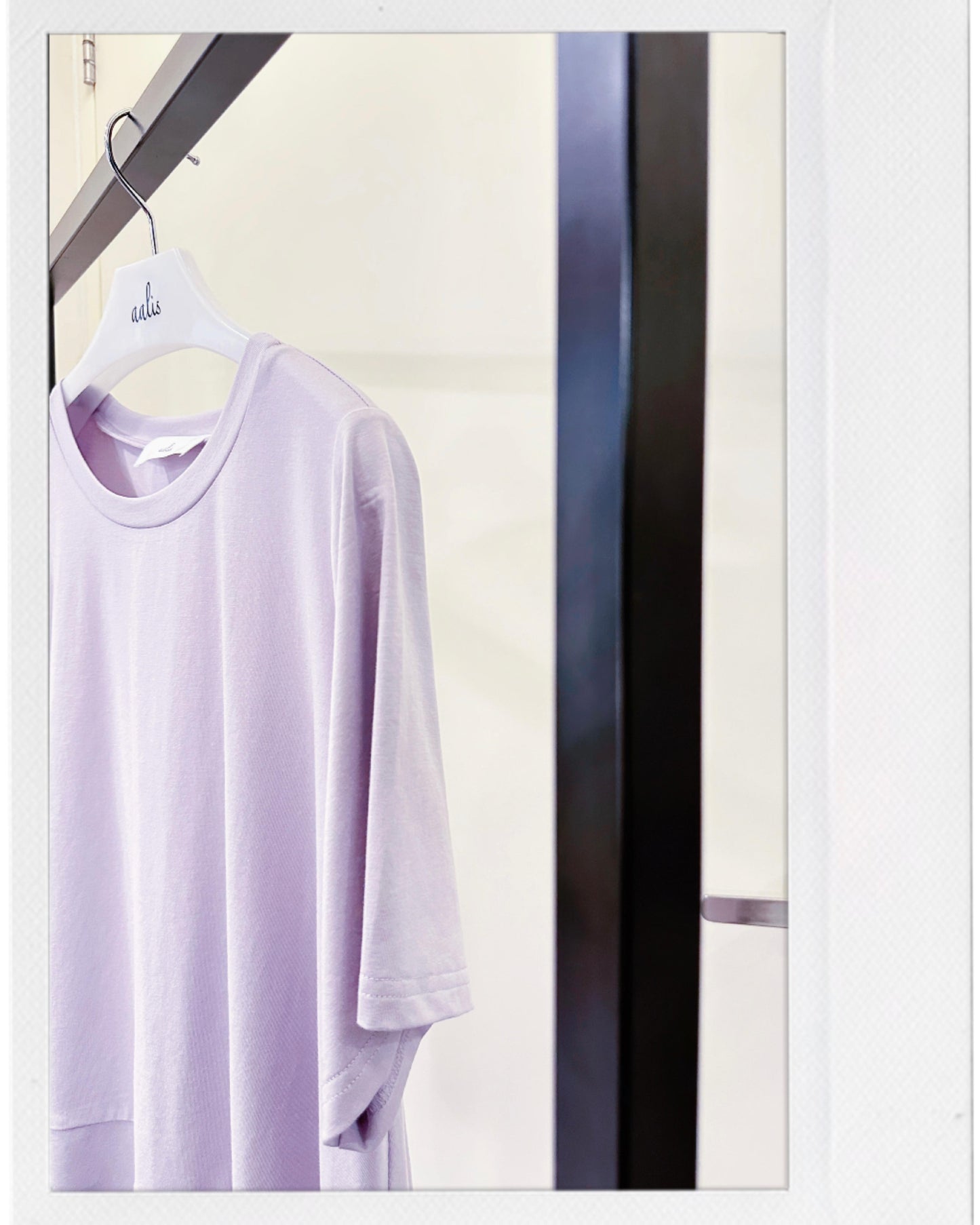 aalis ASA SS26 scallop hem mesh detail top (Dusty Lilac)