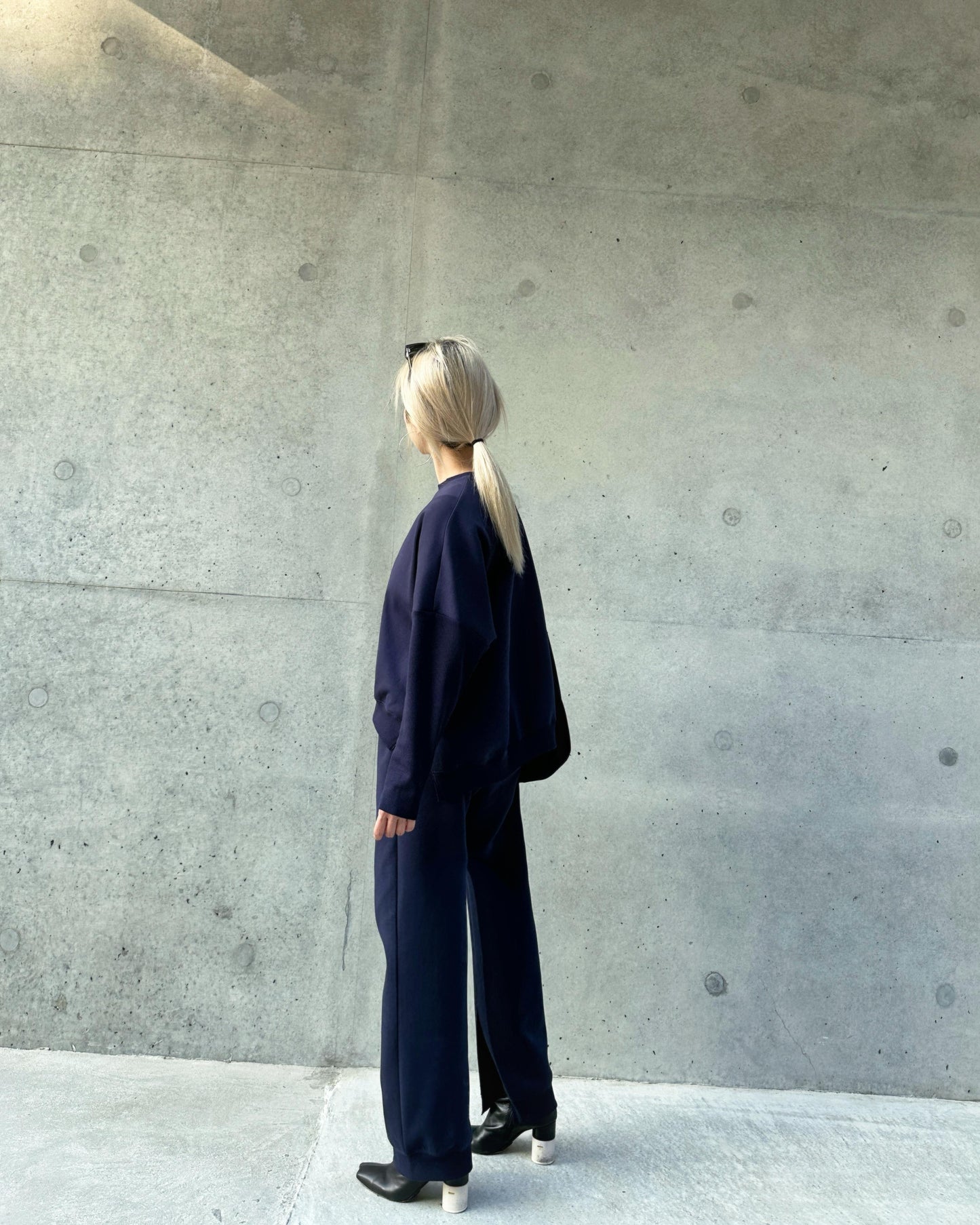 aalis NATASA ribbed sleeves sweater (Dark Blue)