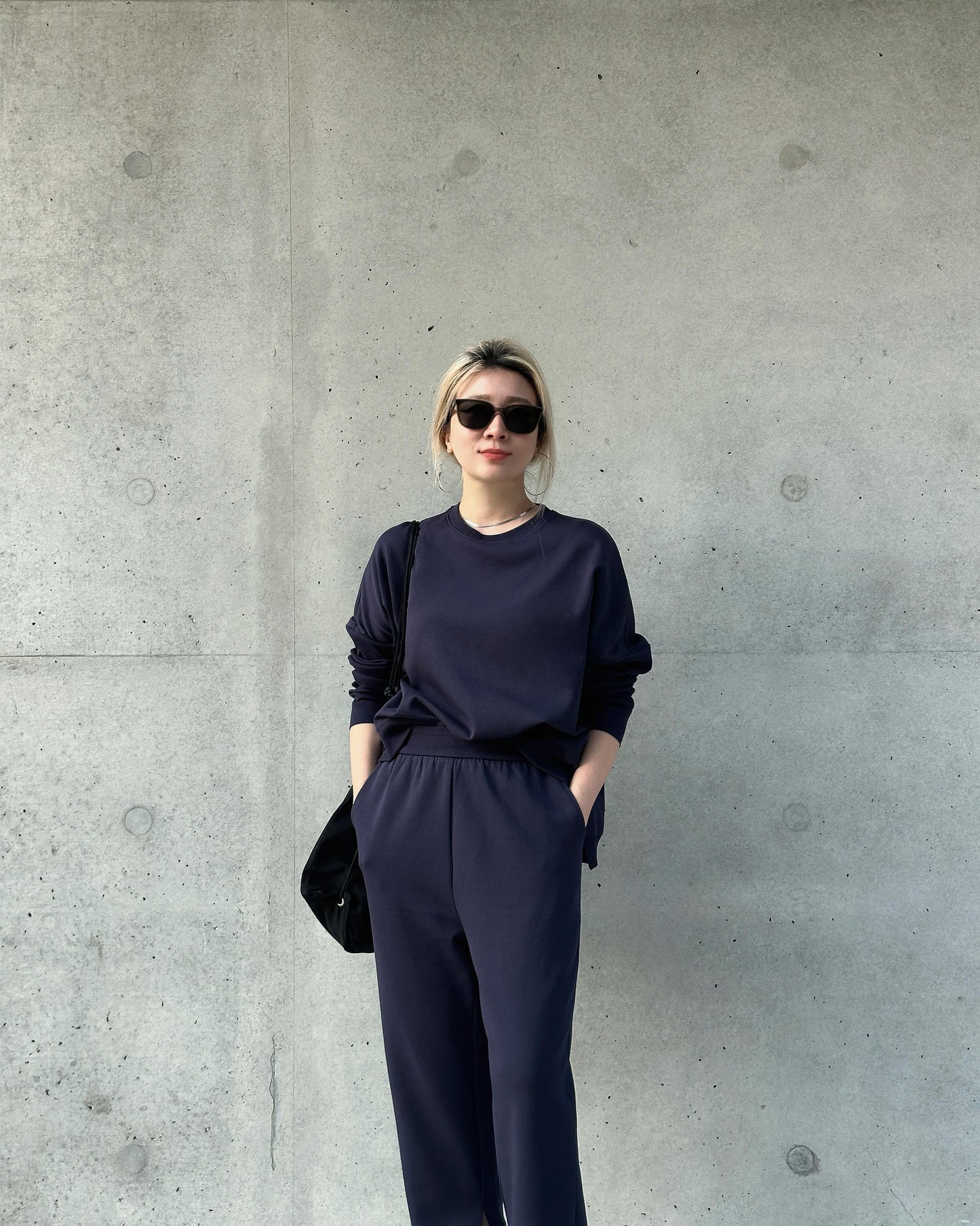 aalis NATASA ribbed sleeves sweater (Dark Blue)