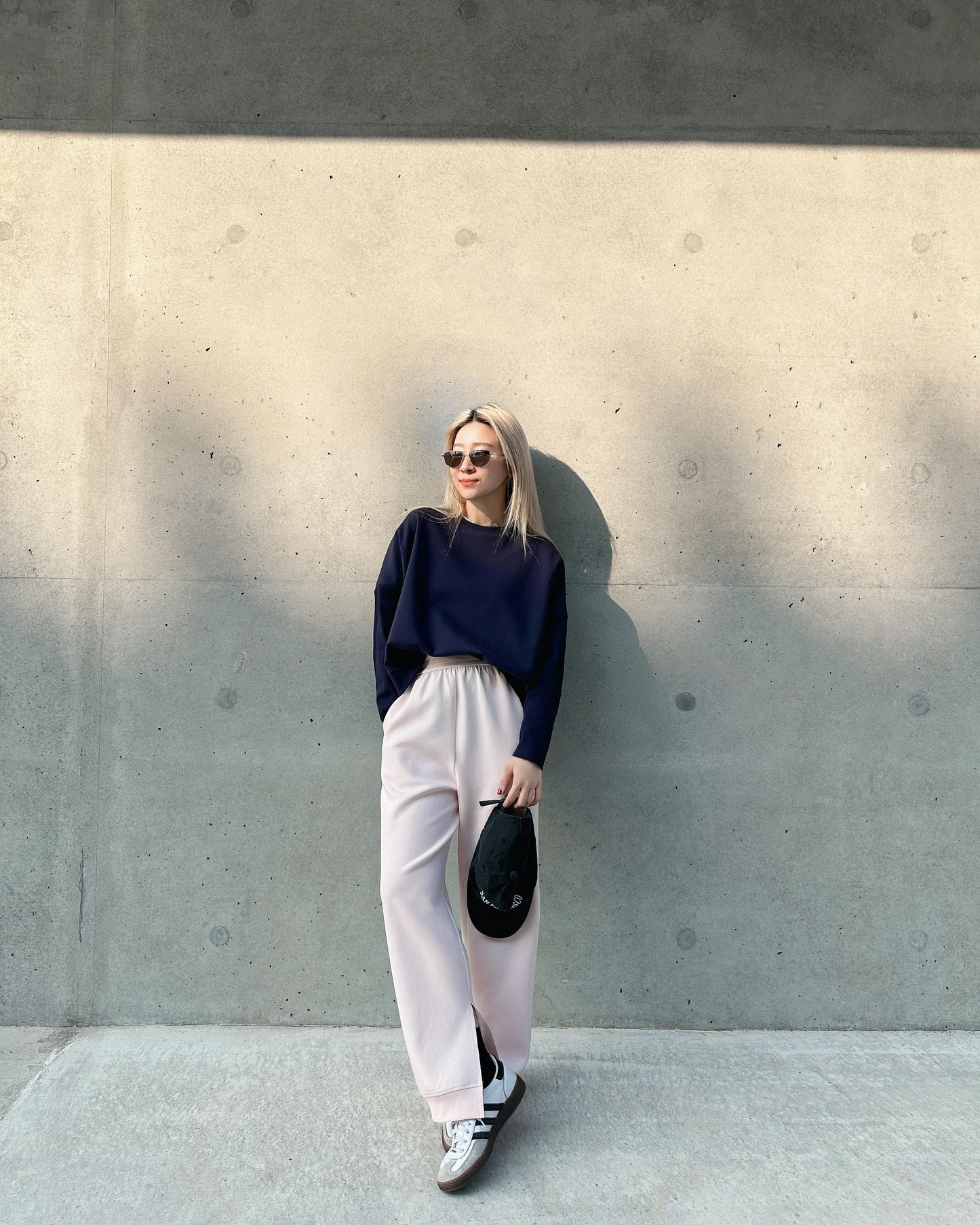 aalis NATASA ribbed sleeves sweater (Dark Blue)