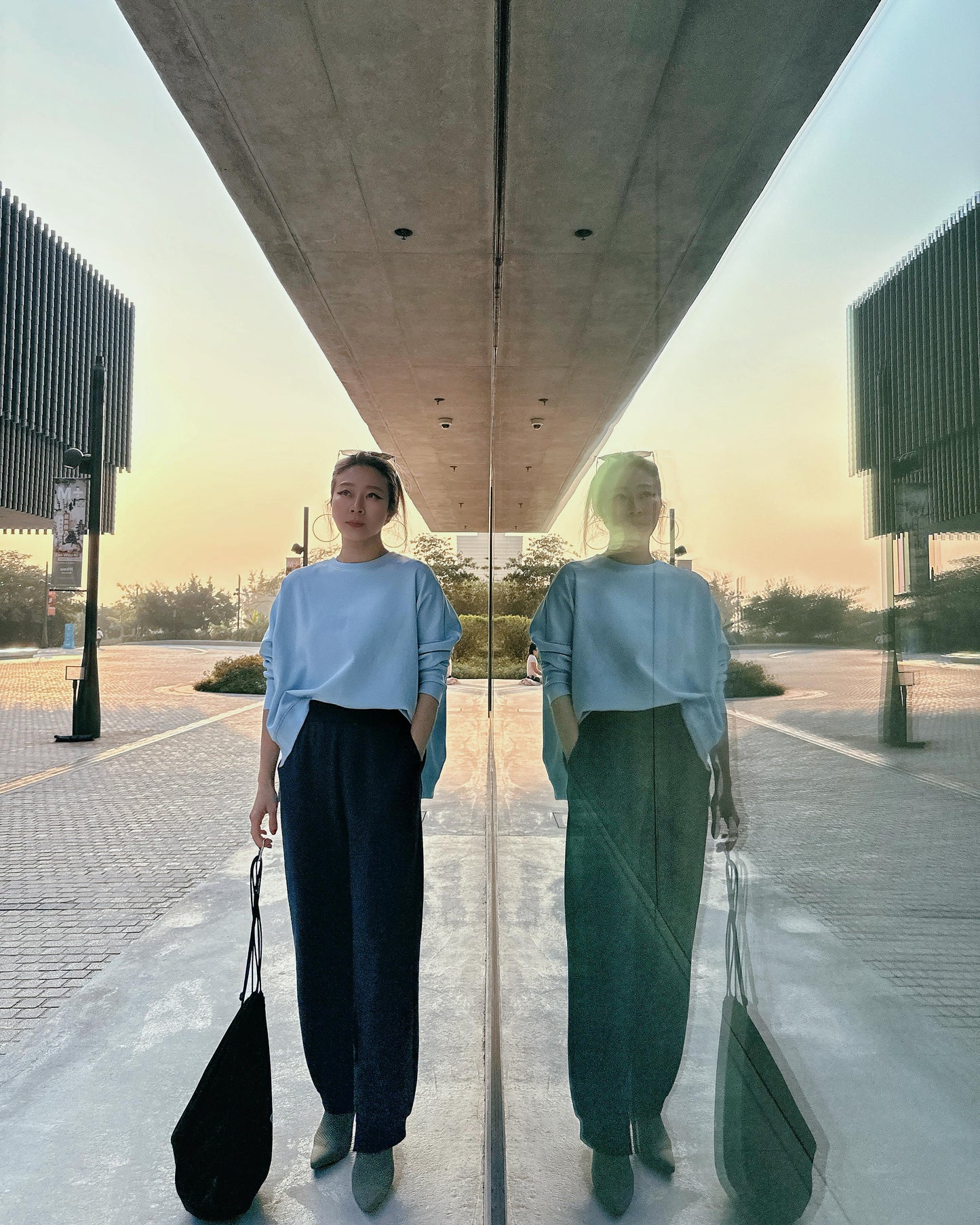 aalis NATASA ribbed sleeves sweater (Lt Blue)