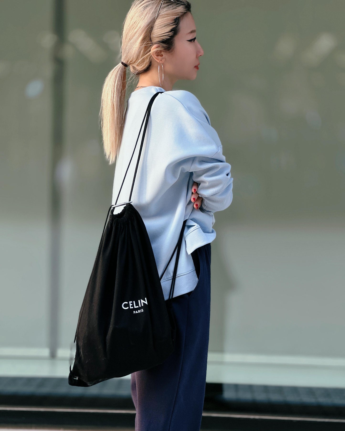 aalis NATASA ribbed sleeves sweater (Lt Blue)