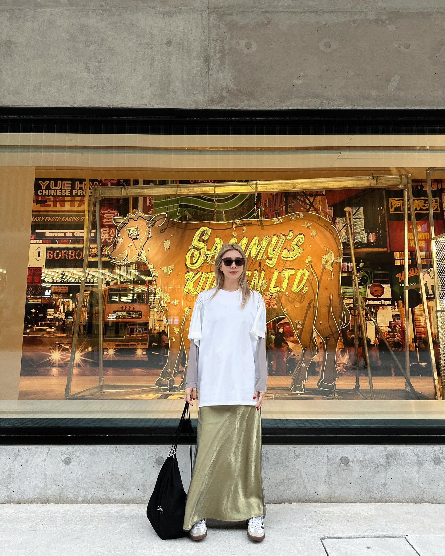 aalis LAINE MESH A-line skirt (Olive)