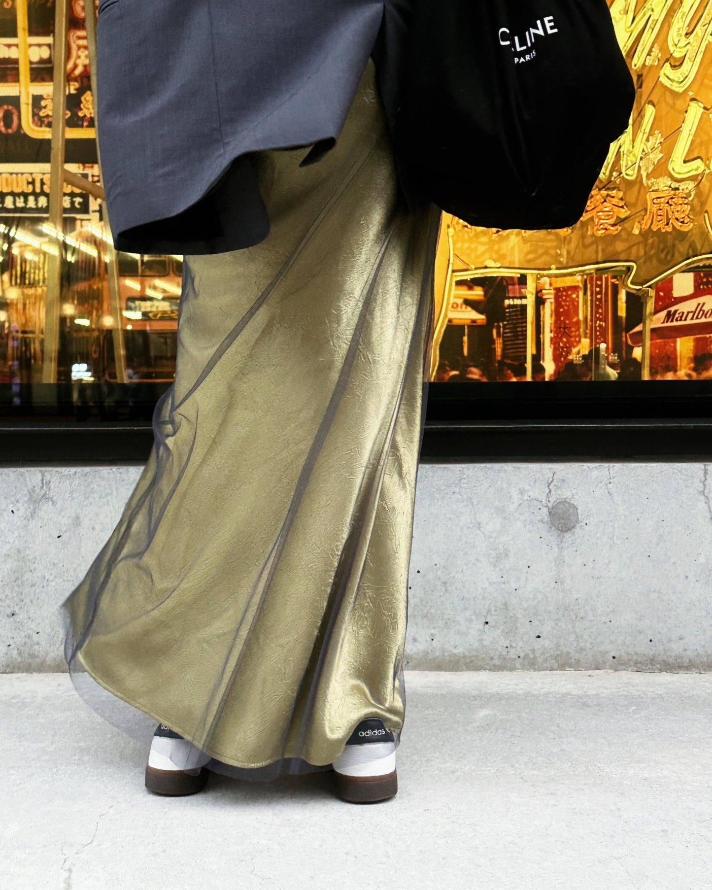 aalis LAINE MESH A-line skirt (Olive)