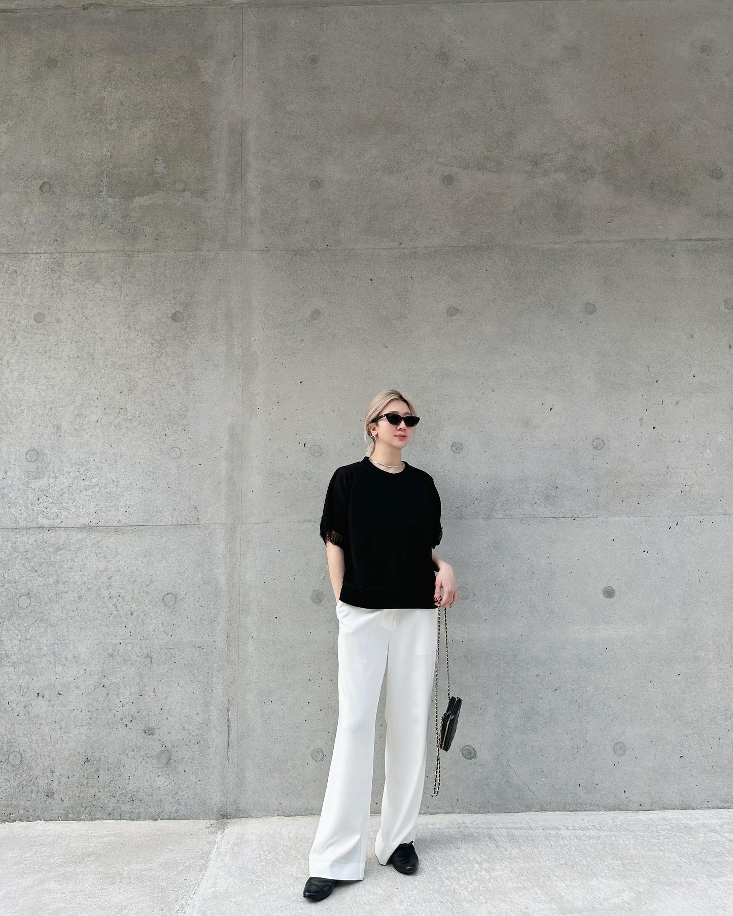 aalis ASENKA sleeves mesh ruching (Black)