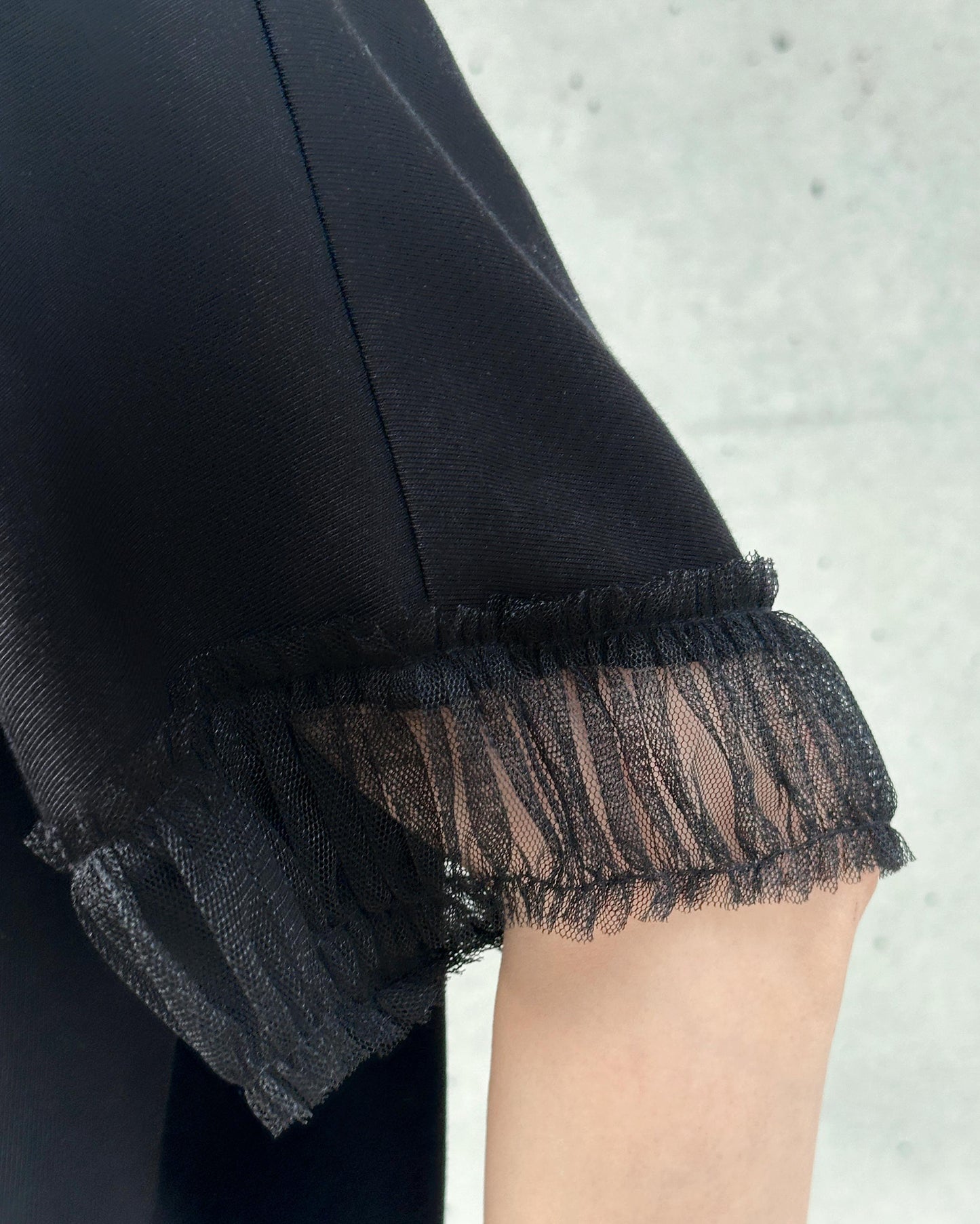 aalis ASENKA sleeves mesh ruching (Black)
