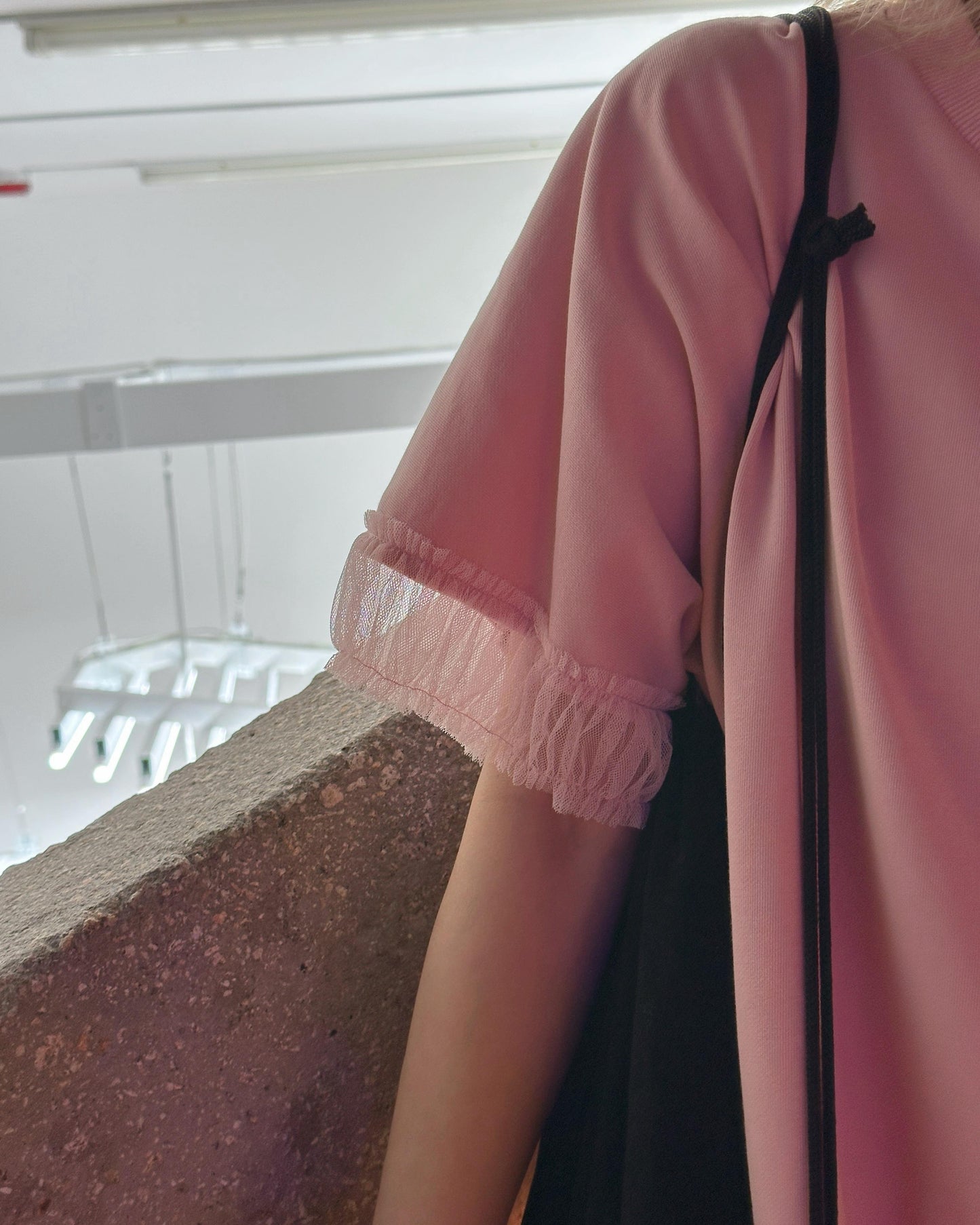 aalis ASENKA sleeves mesh ruching (Lt Pink)