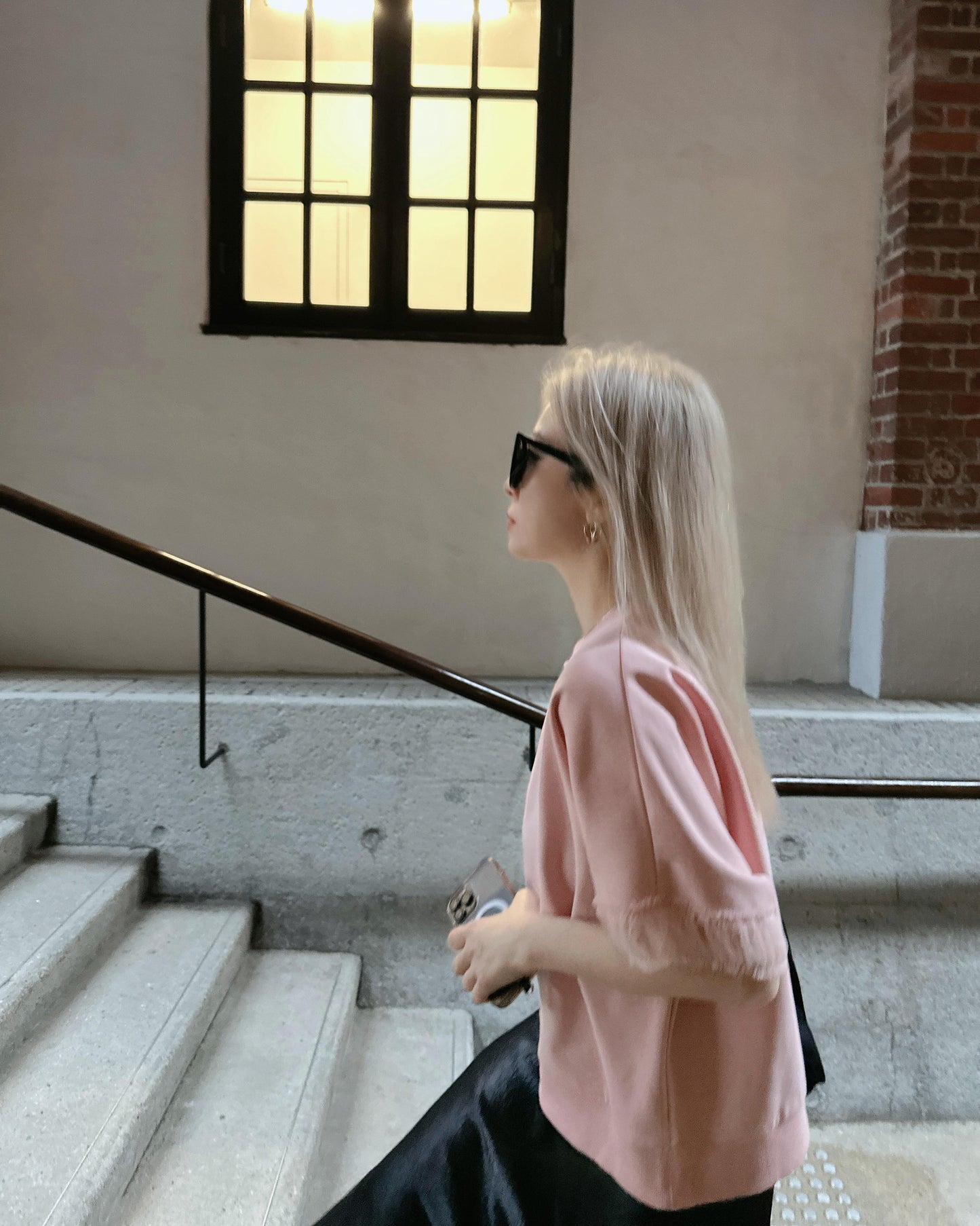 aalis ASENKA sleeves mesh ruching (Lt Pink)