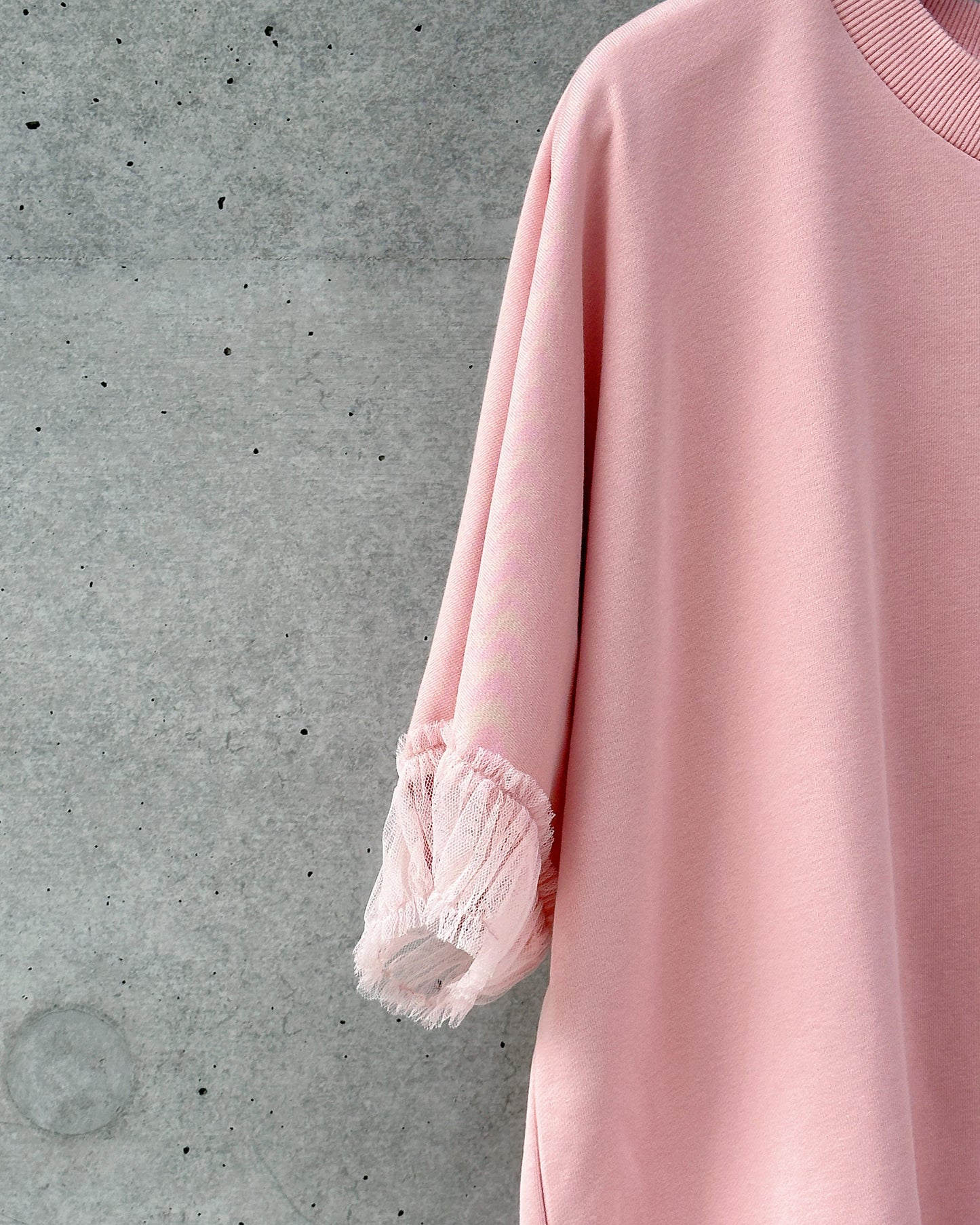 aalis ASENKA sleeves mesh ruching (Lt Pink)