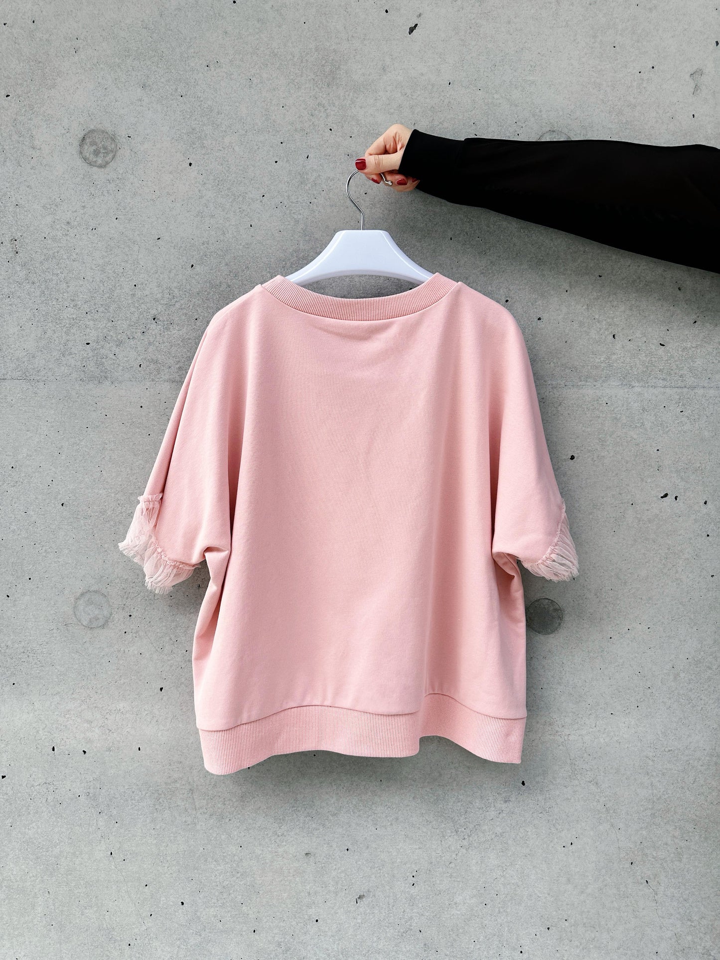 aalis ASENKA sleeves mesh ruching (Lt Pink)