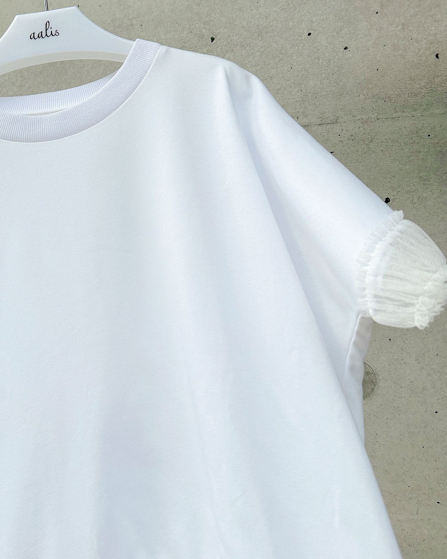 aalis ASENKA sleeves mesh ruching (White)