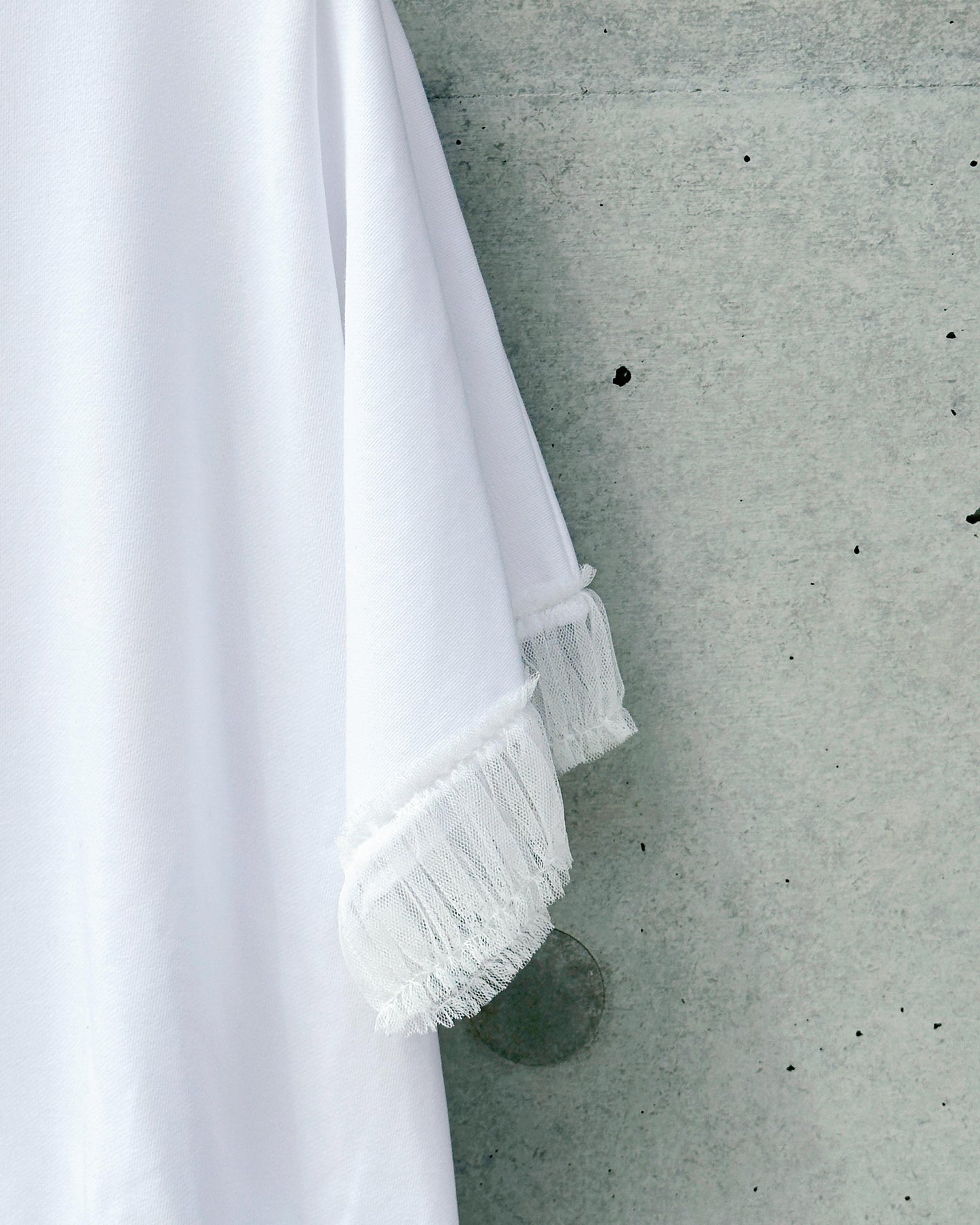 aalis ASENKA sleeves mesh ruching (White)