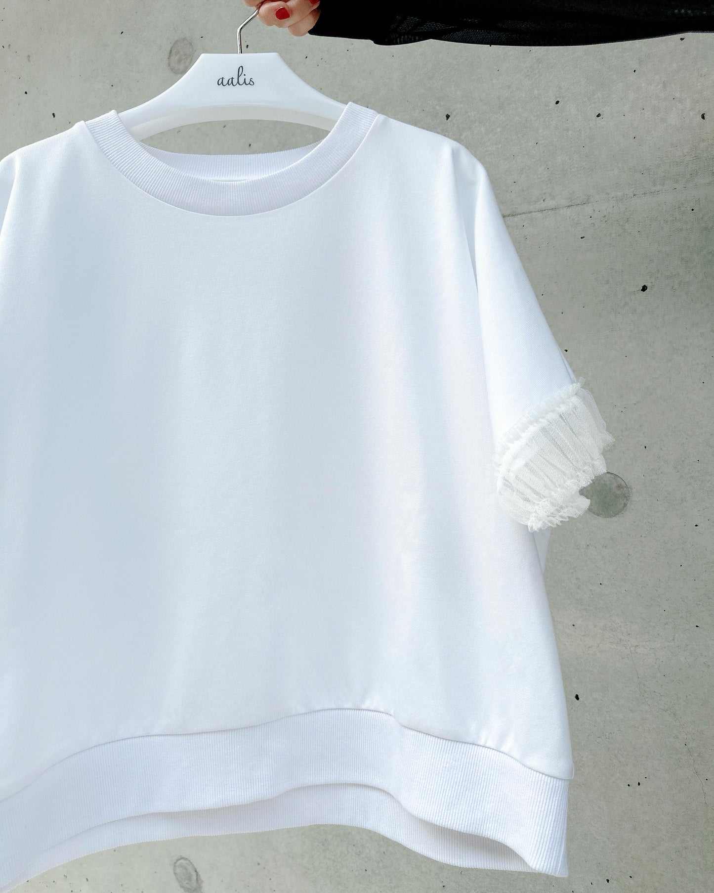 aalis ASENKA sleeves mesh ruching (White)