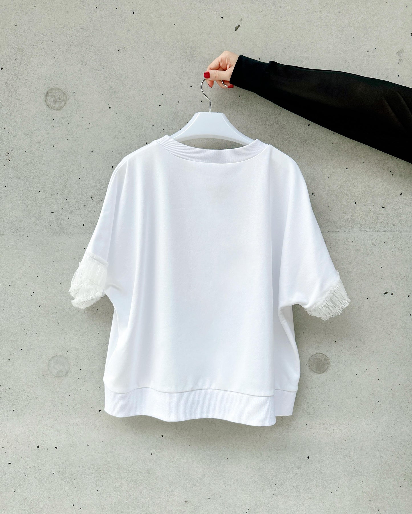 aalis ASENKA sleeves mesh ruching (White)