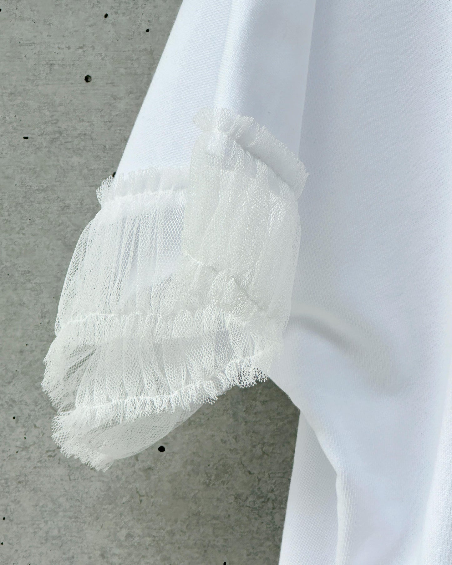 aalis ASENKA sleeves mesh ruching (White)