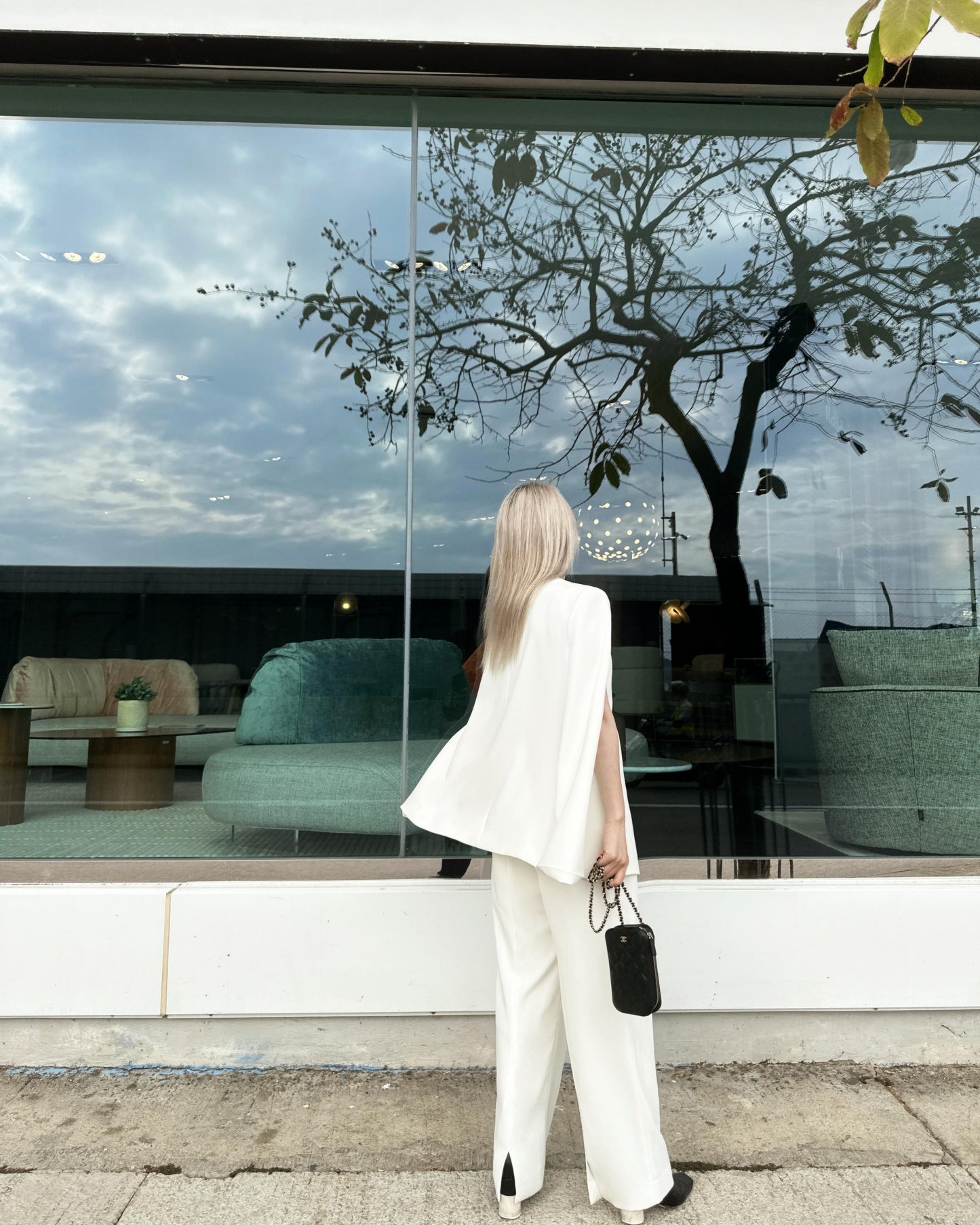 aalis CELLA cape sleeves blazer (White)