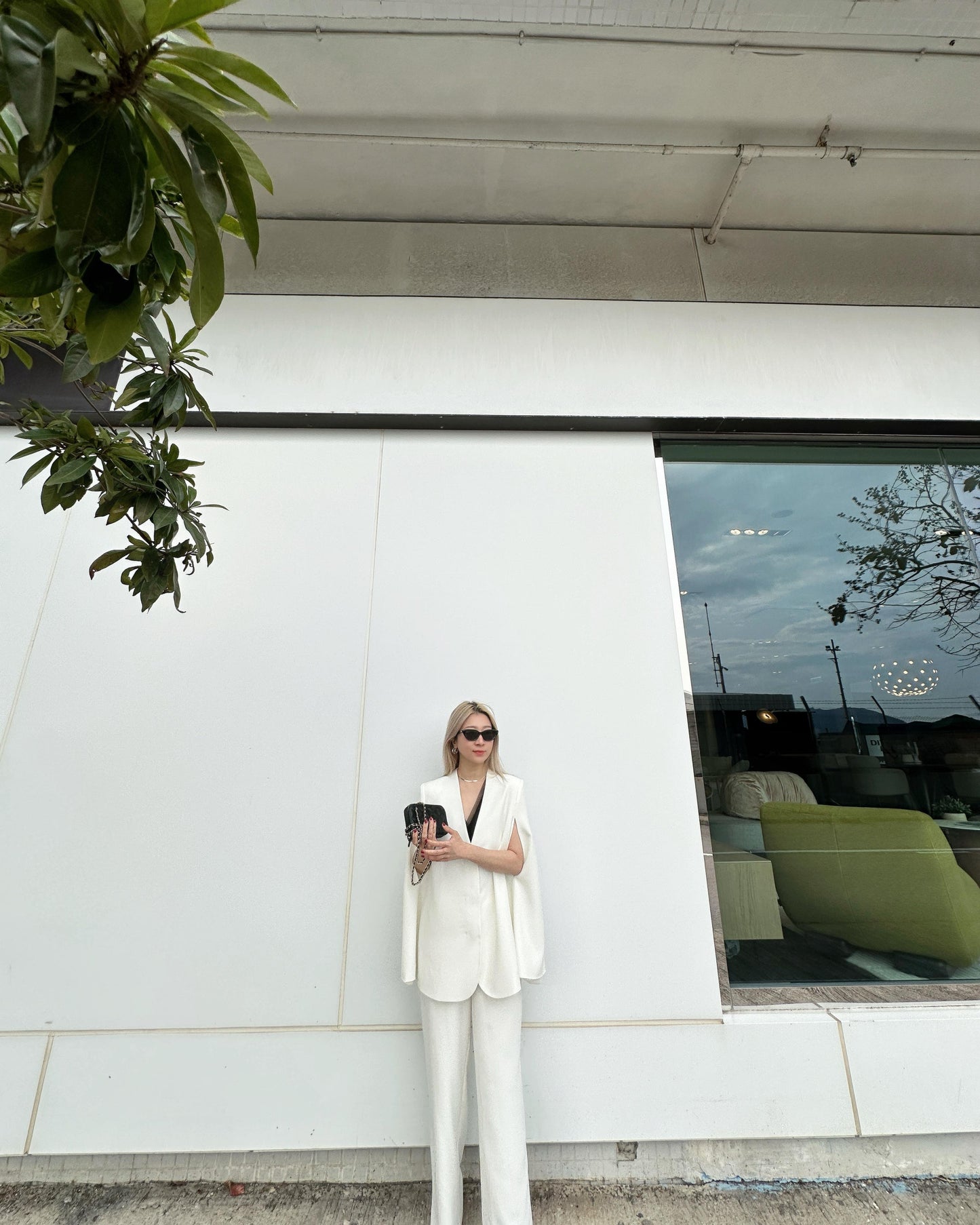 aalis CELLA cape sleeves blazer (White)