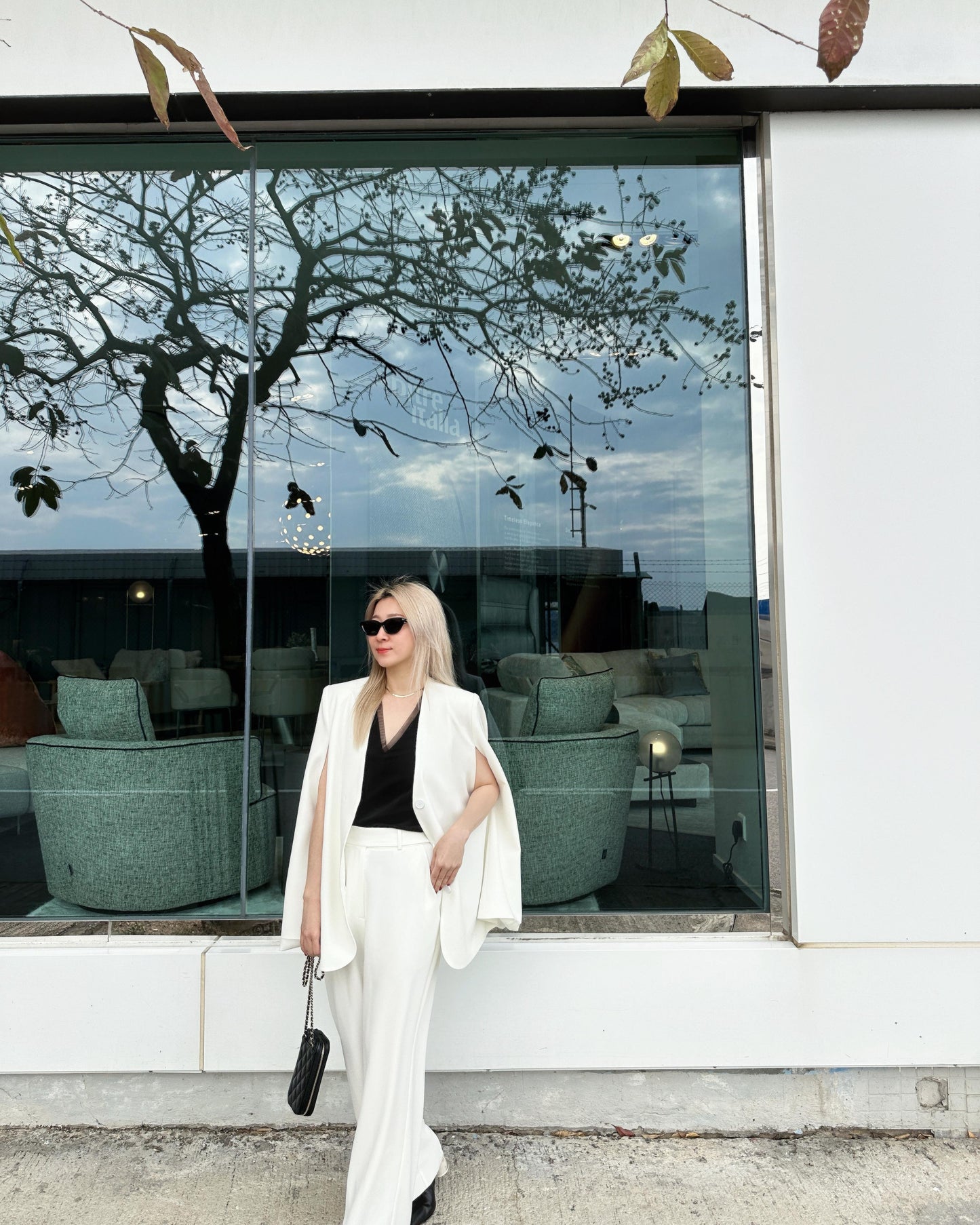 aalis CELLA cape sleeves blazer (White)