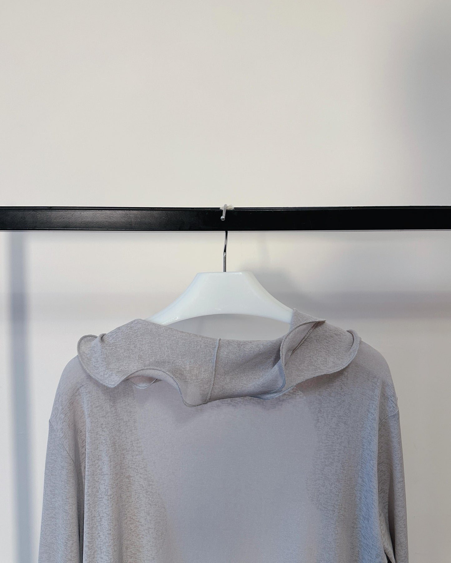 (Pre-order) aalis RINON cascade ruffle front long cardigan (Lt Grey)