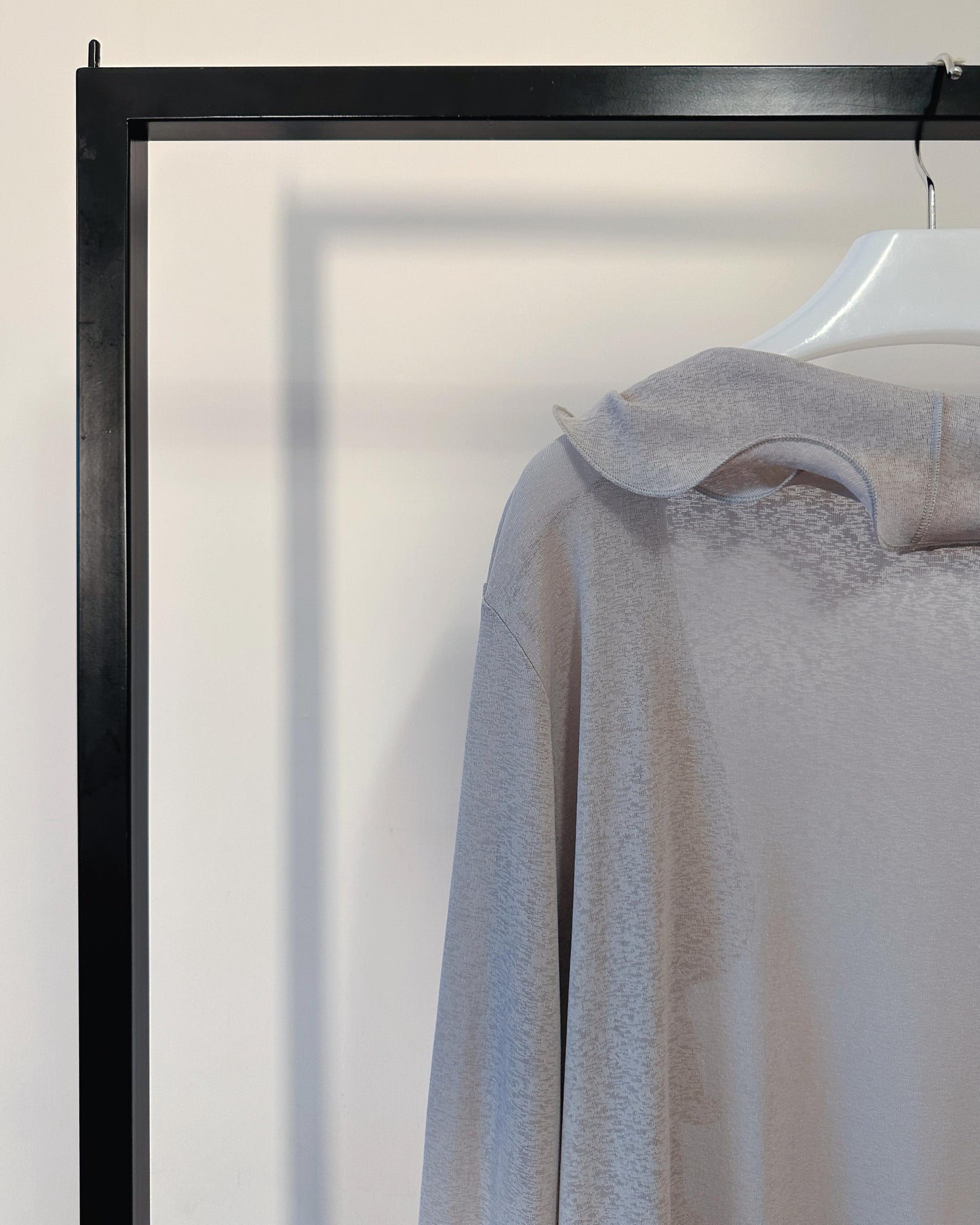 (Pre-order) aalis RINON cascade ruffle front long cardigan (Lt Grey)