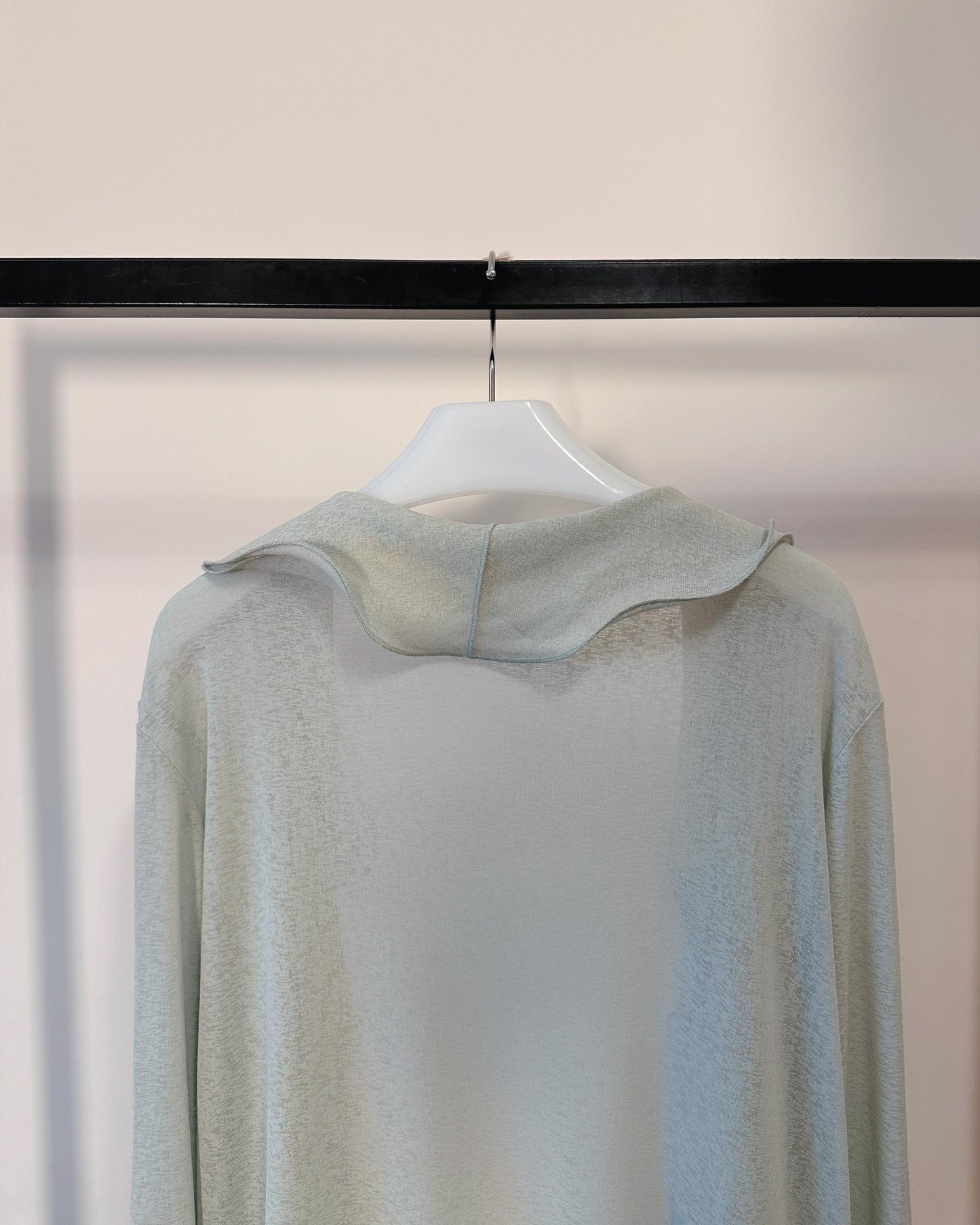 aalis RINON cascade ruffle front long cardigan (Mint)