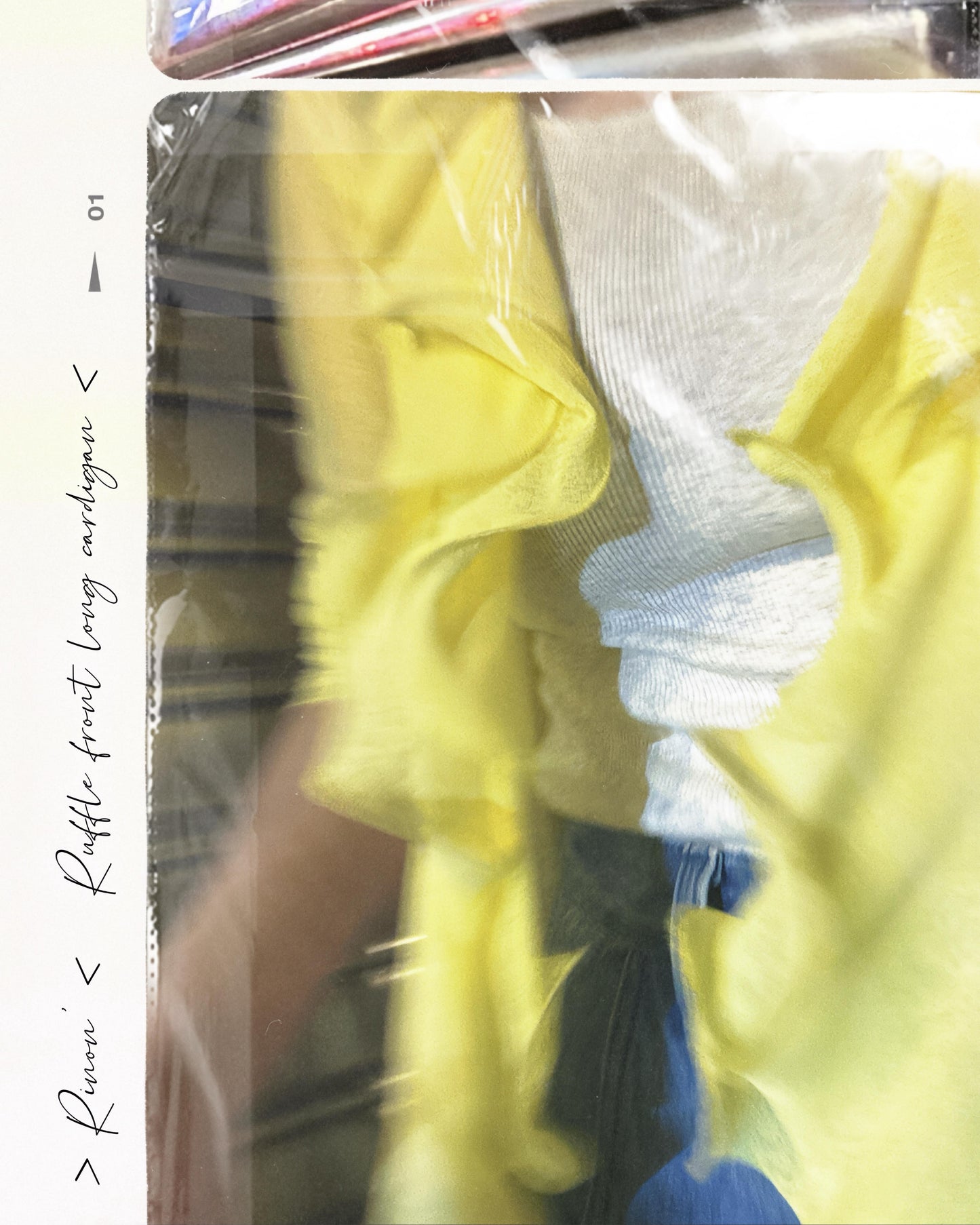 aalis RINON cascade ruffle front long cardigan (Lt Yellow)