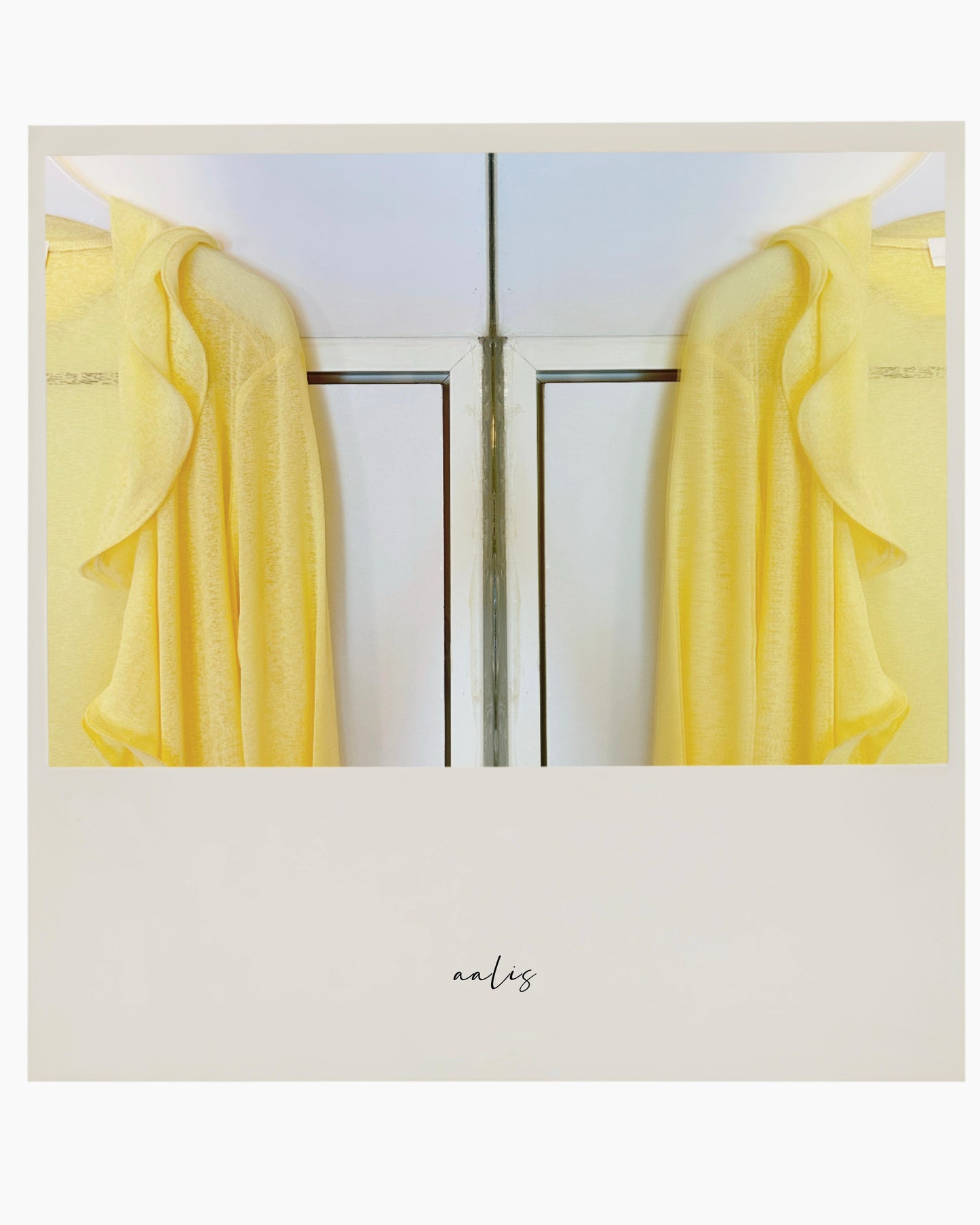 aalis RINON cascade ruffle front long cardigan (Lt Yellow)