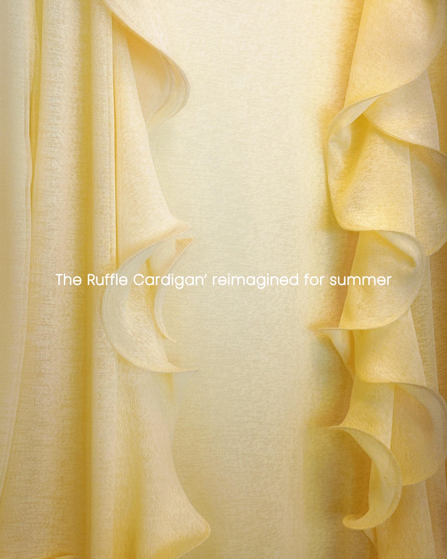 aalis RINON cascade ruffle front long cardigan (Lt Yellow)