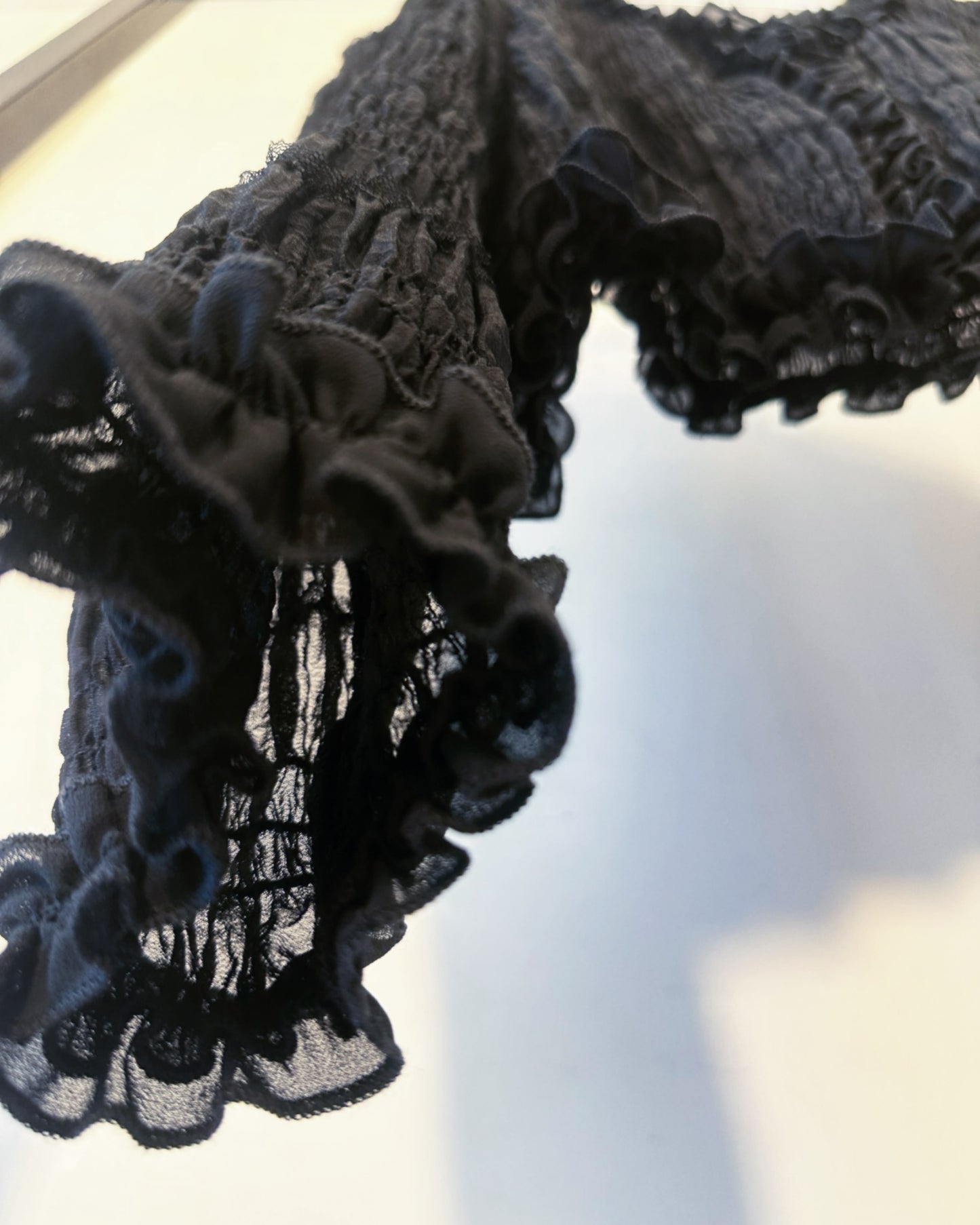 aalis SAIGE chiffon ruching cardigan (Black)